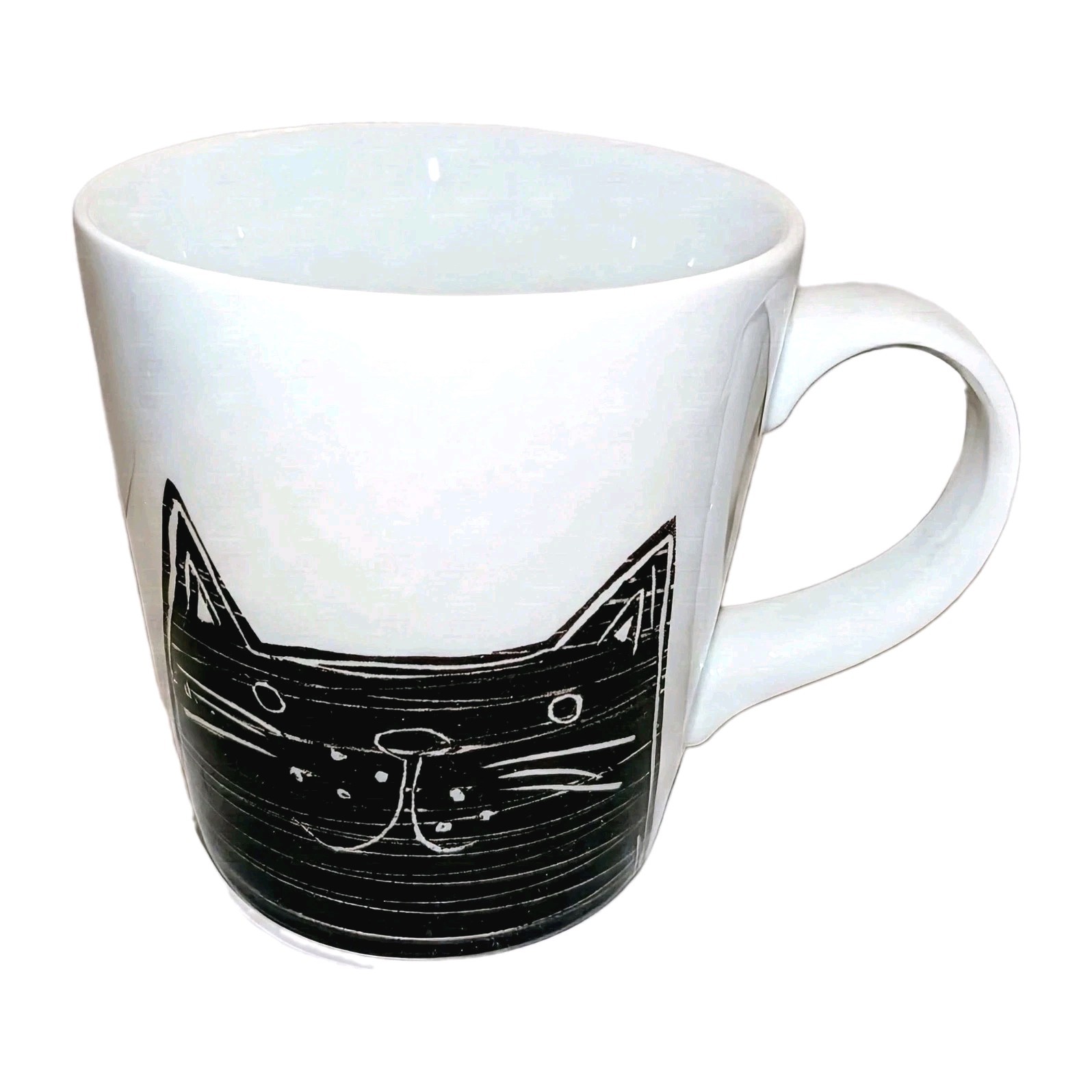 Vtg Crate & Barrel Black Cat Outside and Mouse Inside Mug Surprise Cup A+ HTF 