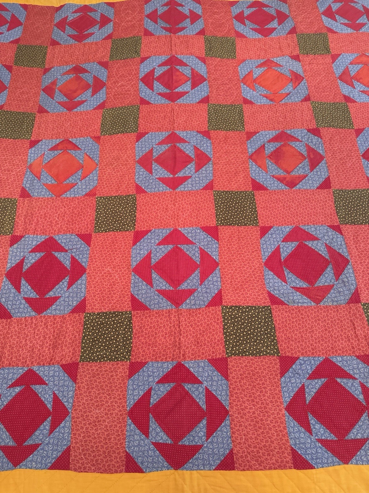 Antique 19th C Diamond In A Square 62” Square Quilt Hand Quilted Pennsylvania Antique 19th C Diamond In A Square 62” Square Quilt Hand Quilted Pennsylvania