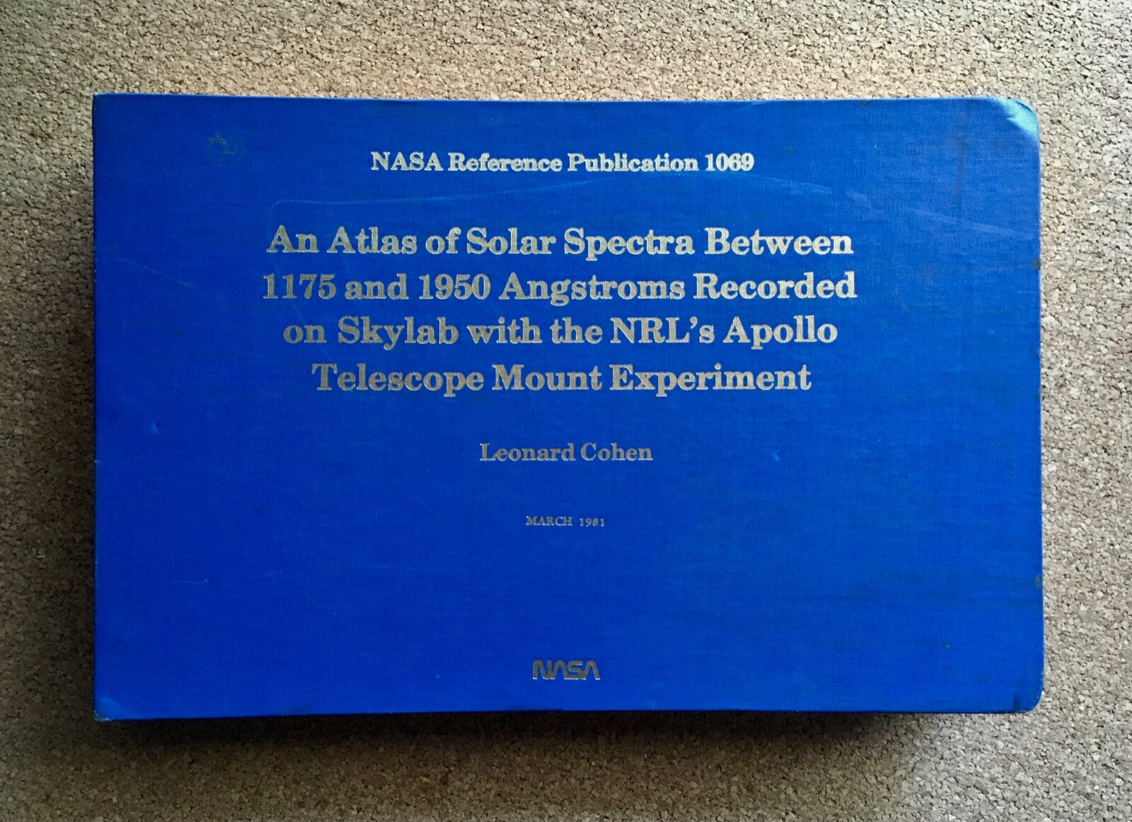 Vintage 1981 NASA Atlas of Solar Spectra Leonard Cohen Skylab Apollo Telescope Vintage 1981 NASA Atlas of Solar Spectra Leonard Cohen Skylab Apollo Telescope