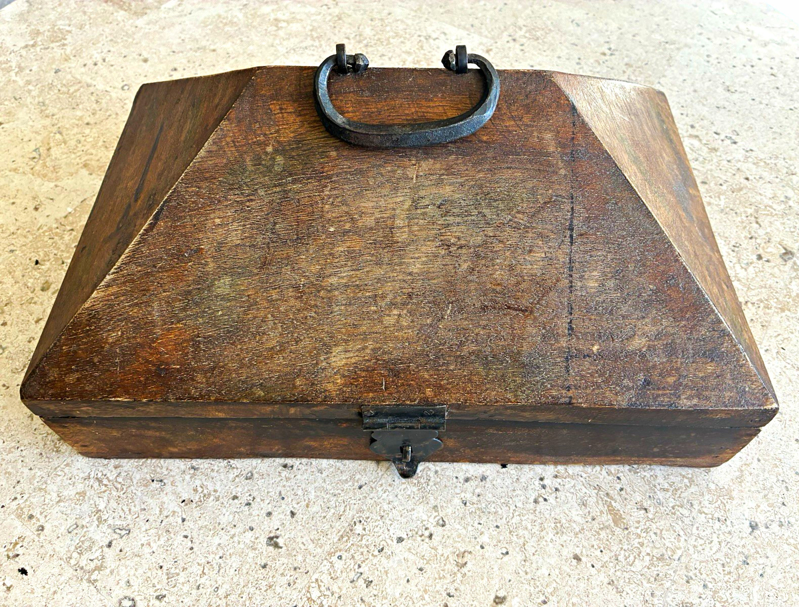 Antique 19th Century Indian Kerala Pyramid Chest Heavy Rosewood Iron Bound 14 in Antique 19th Century Indian Kerala Pyramid Chest Heavy Rosewood Iron Bound 14 in