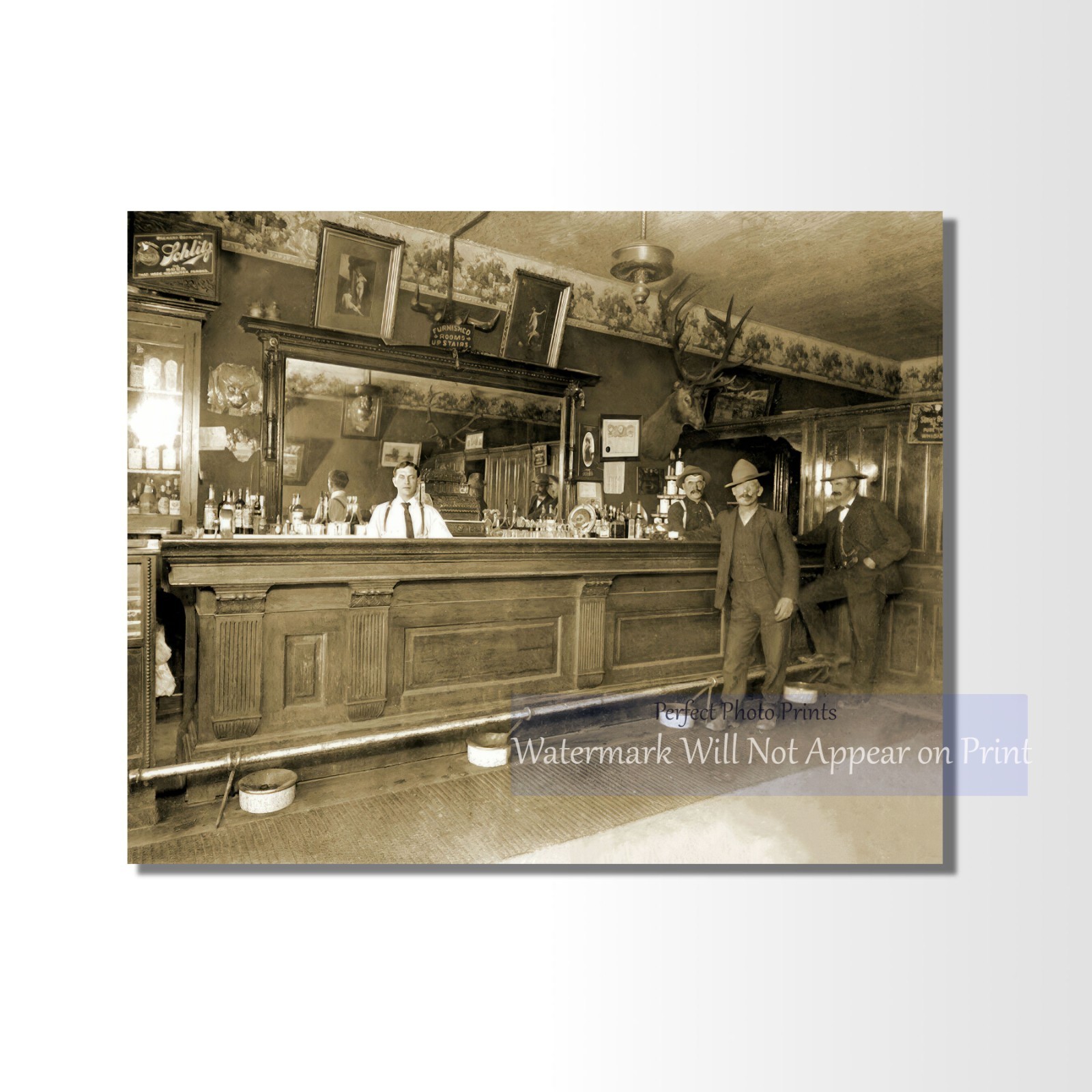 Vintage 1915 Elkhorn Saloon Photo - Lewistown, Montana Giclee Fine Art Print