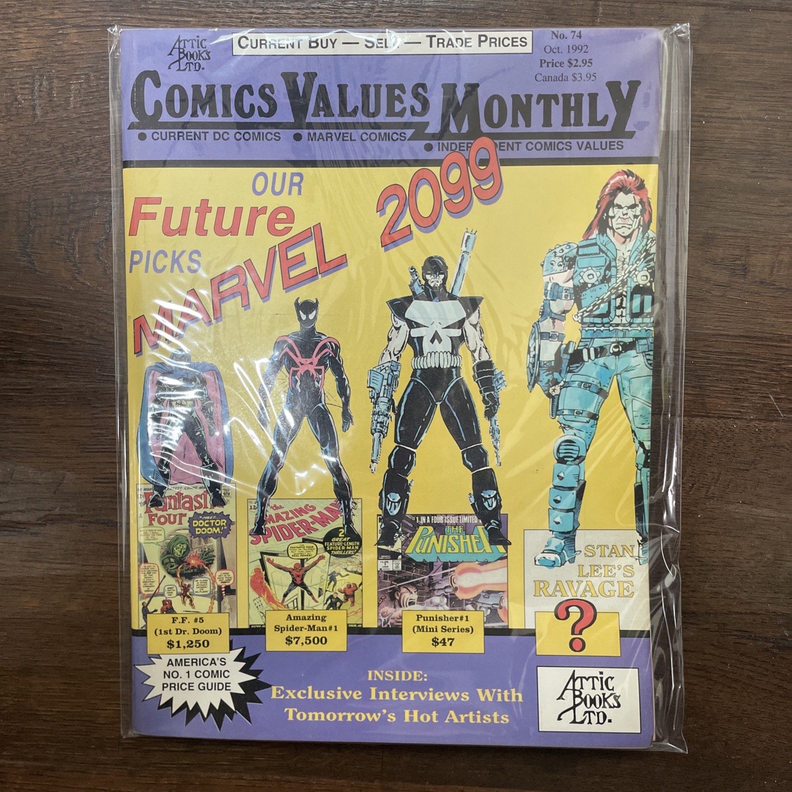 Comics Values Monthly - price guide mag Attic Books Oct. 1992 Spiderman 2099; C Comics Values Monthly - price guide mag Attic Books Oct. 1992 Spiderman 2099; C