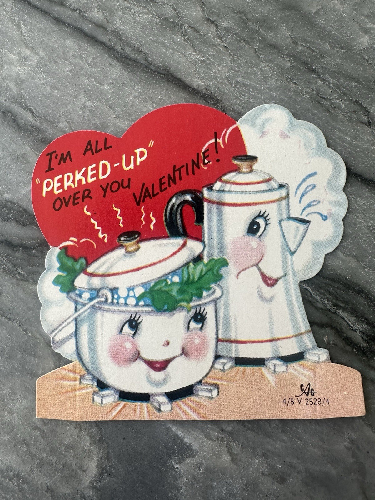Unused NOS Vintage Valentine Anthropomorphic Coffee Percolator Pot Stew Kitchen Unused NOS Vintage Valentine Anthropomorphic Coffee Percolator Pot Stew Kitchen