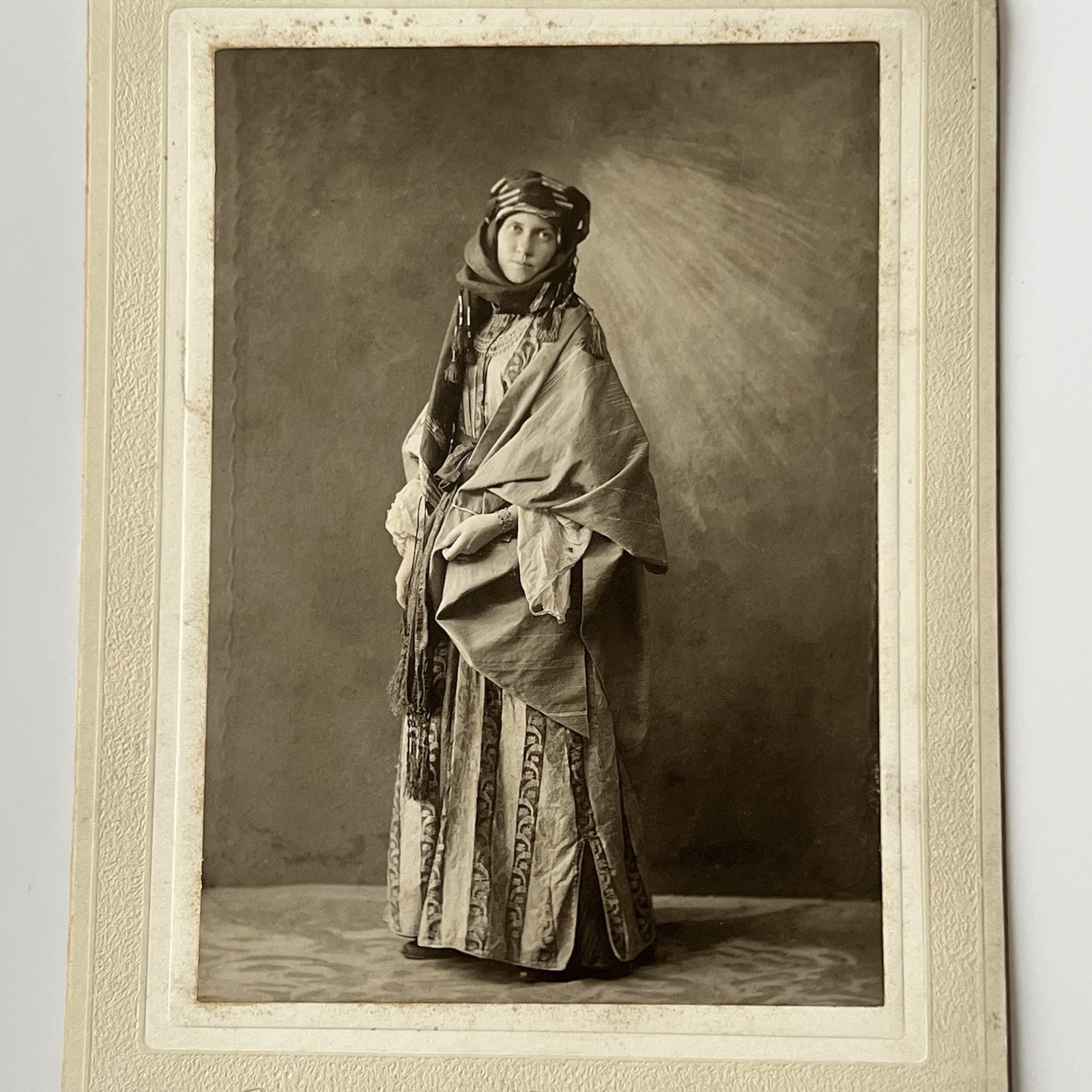 Antique Photograph Board Beautiful Woman Actress Middle Eastern Niagara Falls NY