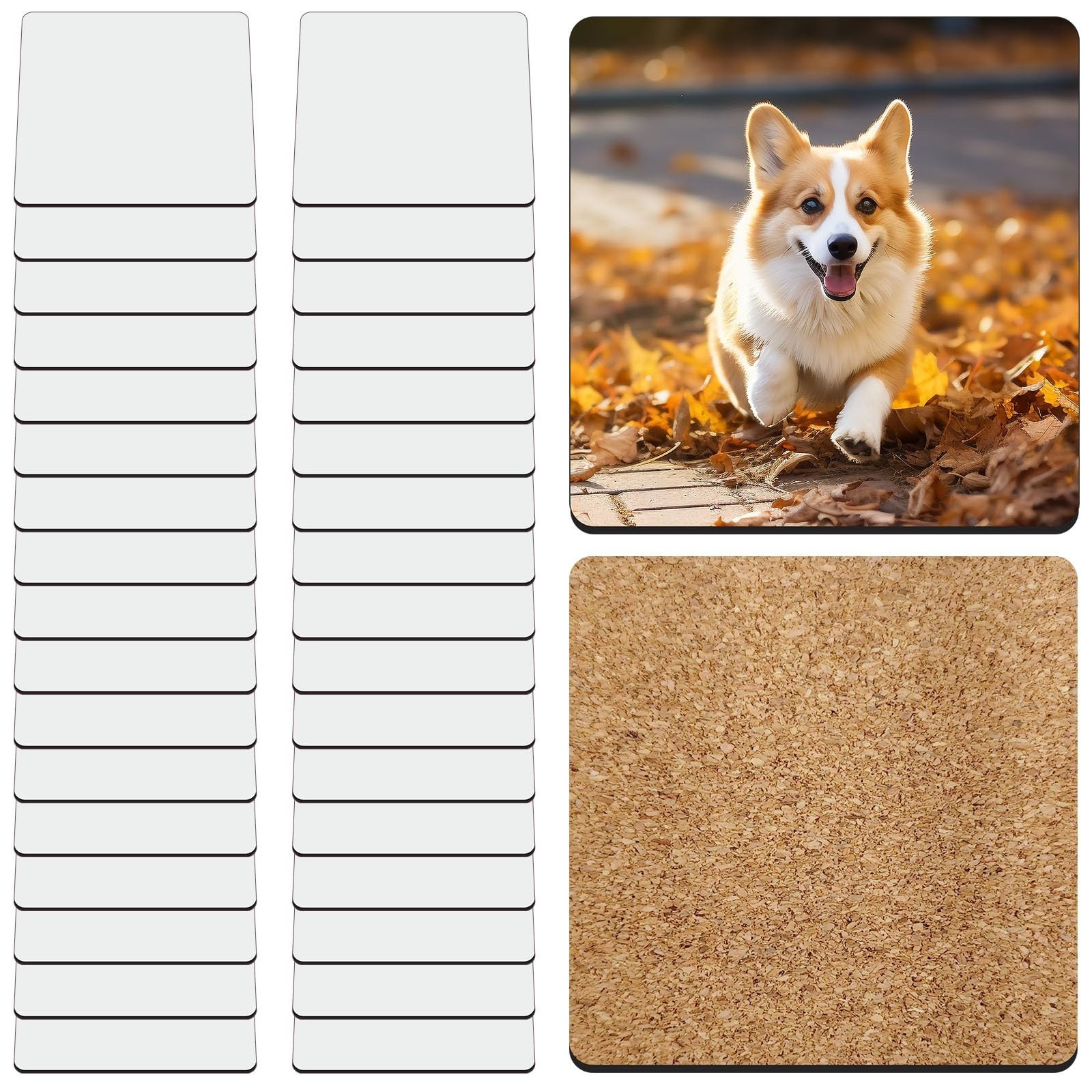 36 Pcs Sublimation Square Coaster Blanks Bulk with Cork Back MDF Heat Transfe... 36 Pcs Sublimation Square Coaster Blanks Bulk with Cork Back MDF Heat Transfe...