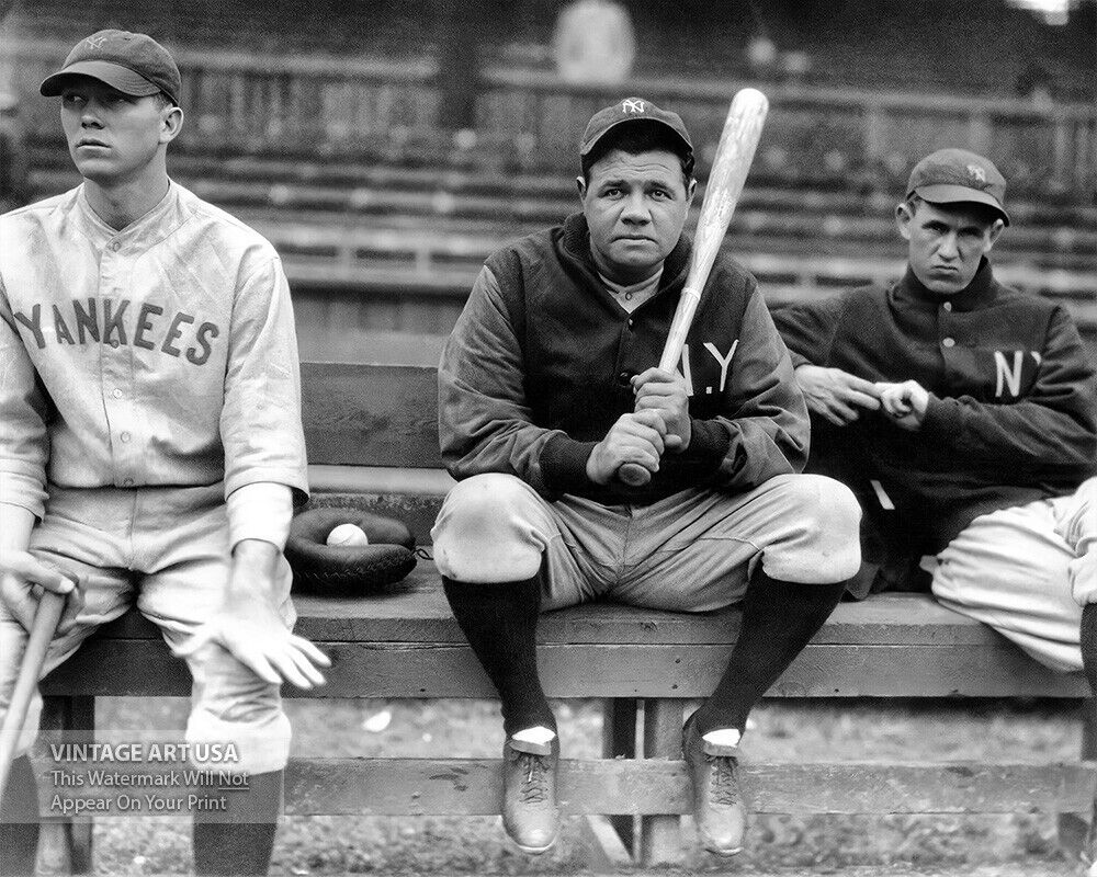 Babe Ruth New York Yankees 1930 Photo Print - Bill Dickey Lefty Gomez Baseball