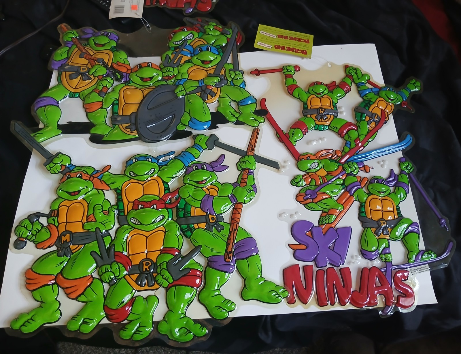 1990 TMNT Picture This 3D Wall Hanging Lot of 3 New With Original Tags 