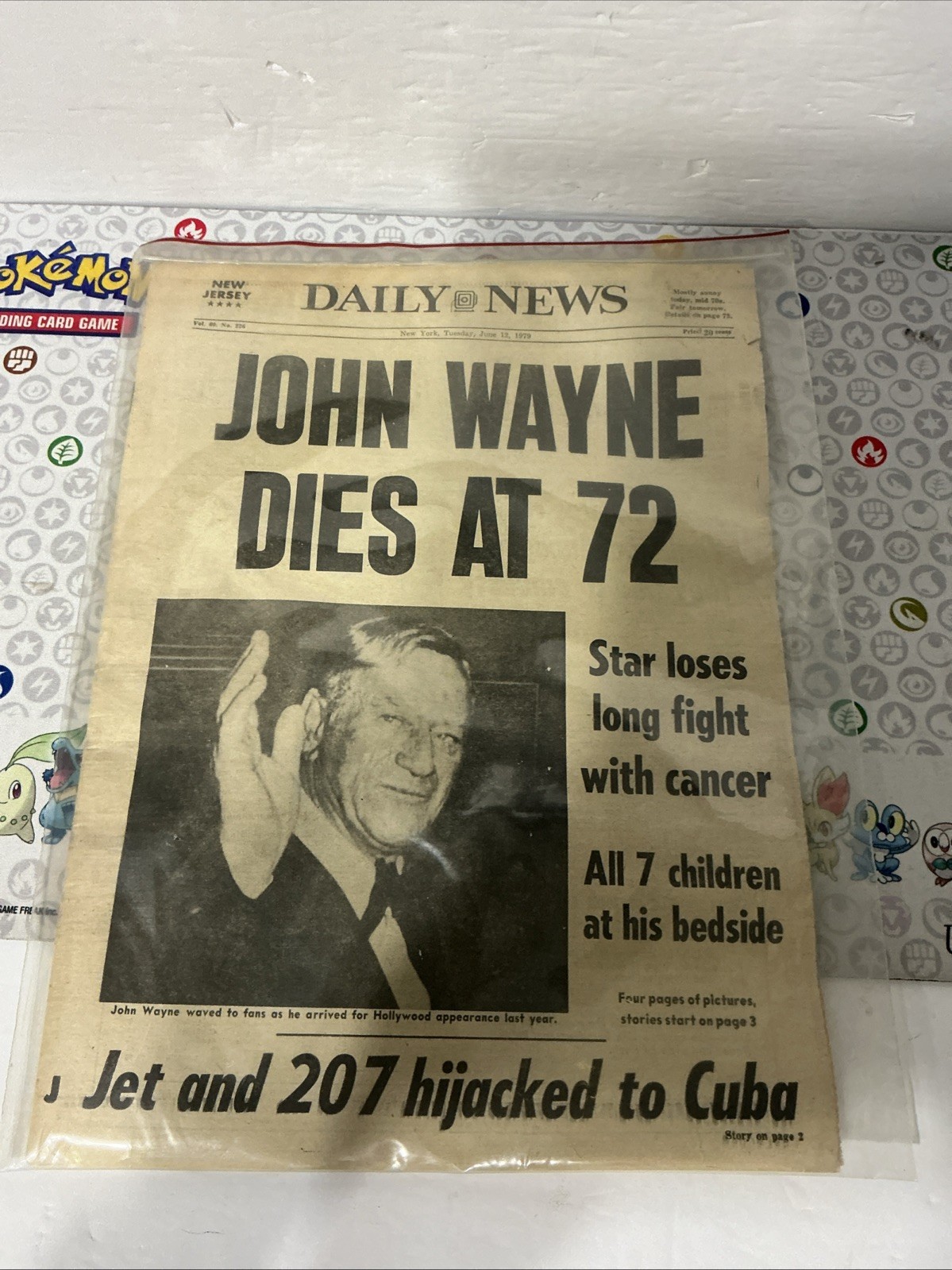 New York Post John Wayne dies June 12, 1979 - Good Condition - FastShip New York Post John Wayne dies June 12, 1979 - Good Condition - FastShip