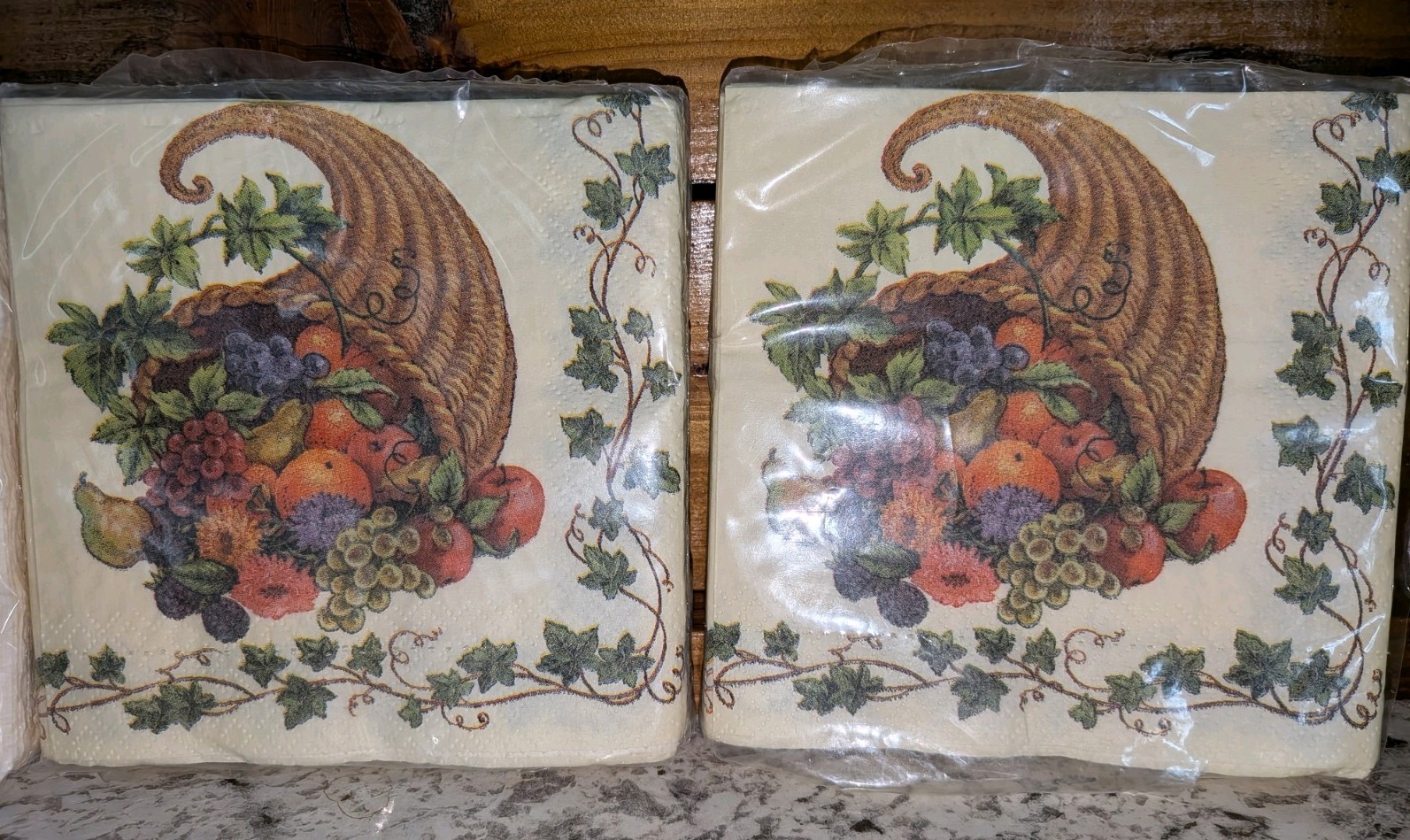 VINTAGE THANKSGIVING PAPER NAPKINS LOT OF 3 - Forget Me Not American Greetings