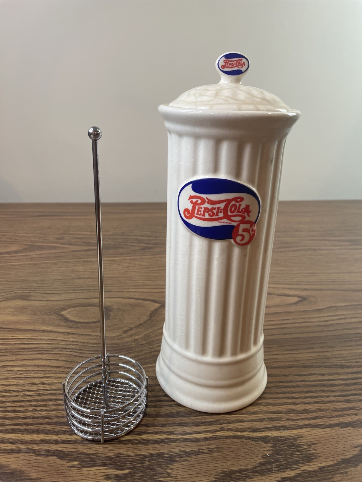 Vintage Pepsi-Cola 5 Cents CeramicStraw Holder Dispenser Soda Fountain Diner USA Vintage Pepsi-Cola 5 Cents CeramicStraw Holder Dispenser Soda Fountain Diner USA