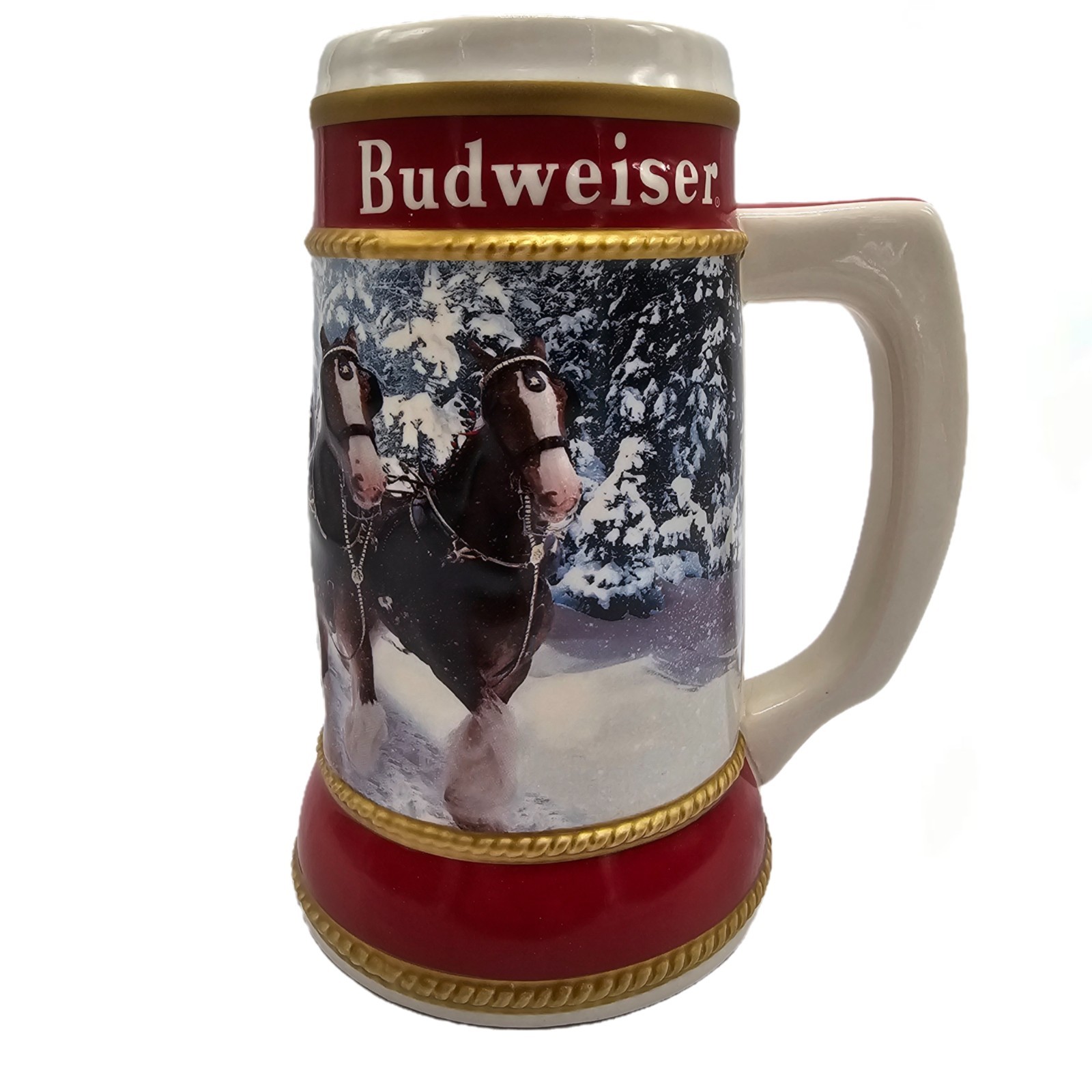 Budweiser Holiday Stein Winter Passage 40th Anniversary Clydesdales With COA