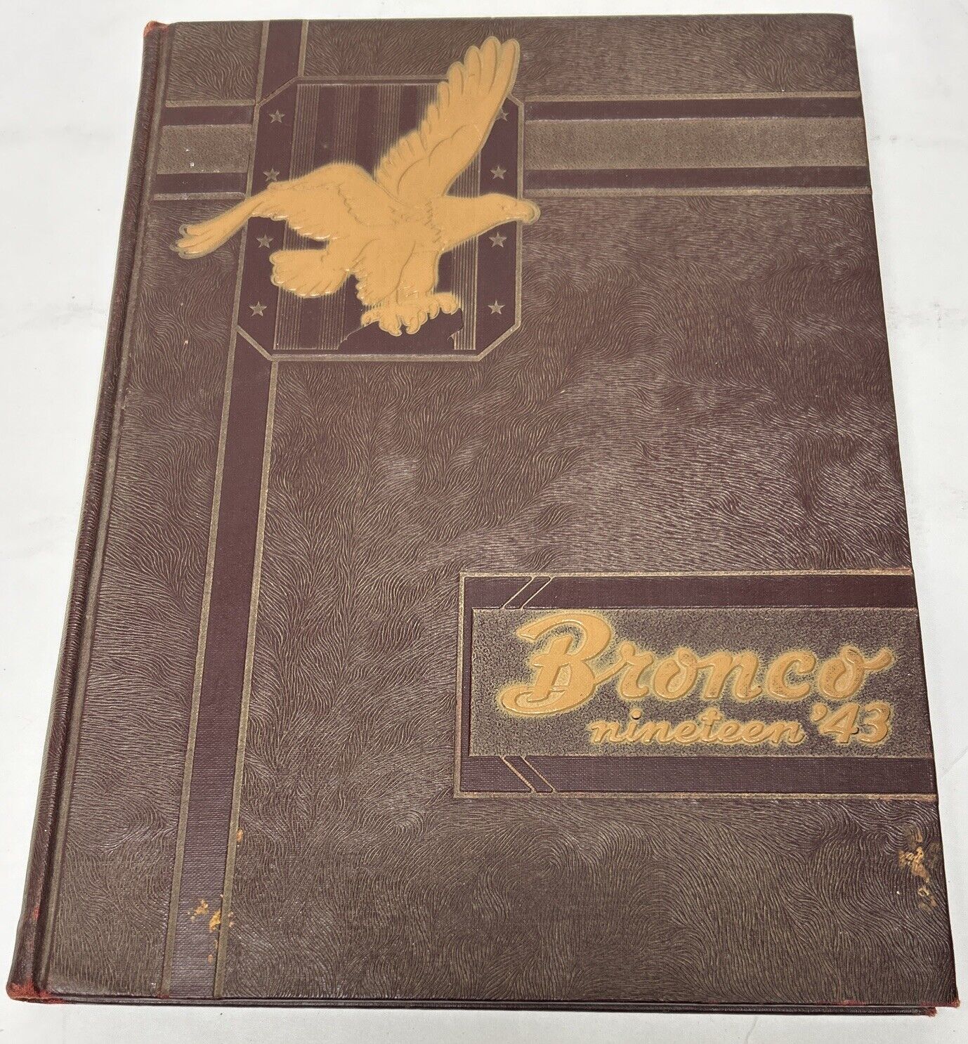 Hastings College 1943 The Bronco Vintage Hardcover Yearbook