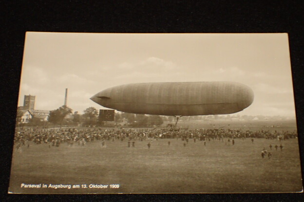 1909 Parseval Airship Augsburg Postcard Photograph Original German / Russian VG+ 1909 Parseval Airship Augsburg Postcard Photograph Original German / Russian VG+