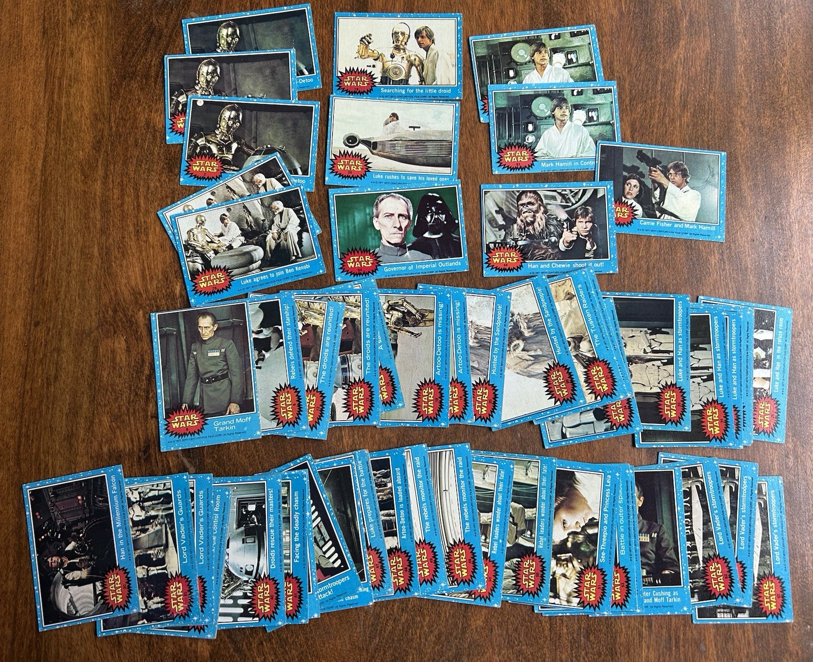 Vintage 1977 Star Wars Blue Series Lot Of 60 Cards Skywalker Vader Han Solo R2D2 Vintage 1977 Star Wars Blue Series Lot Of 60 Cards Skywalker Vader Han Solo R2D2