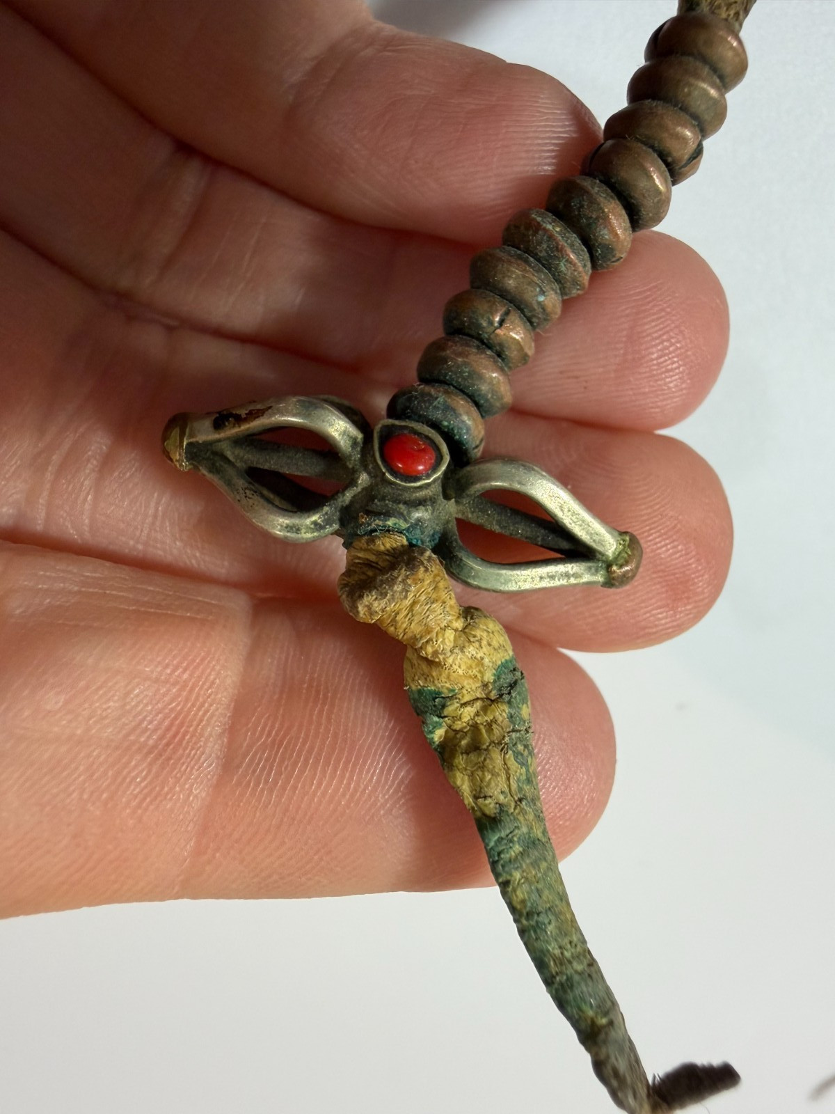 RARE Antique Tibetan Buddhist Mala Museum-Quality 108 Bodhi Seed Vajra FRAGILE