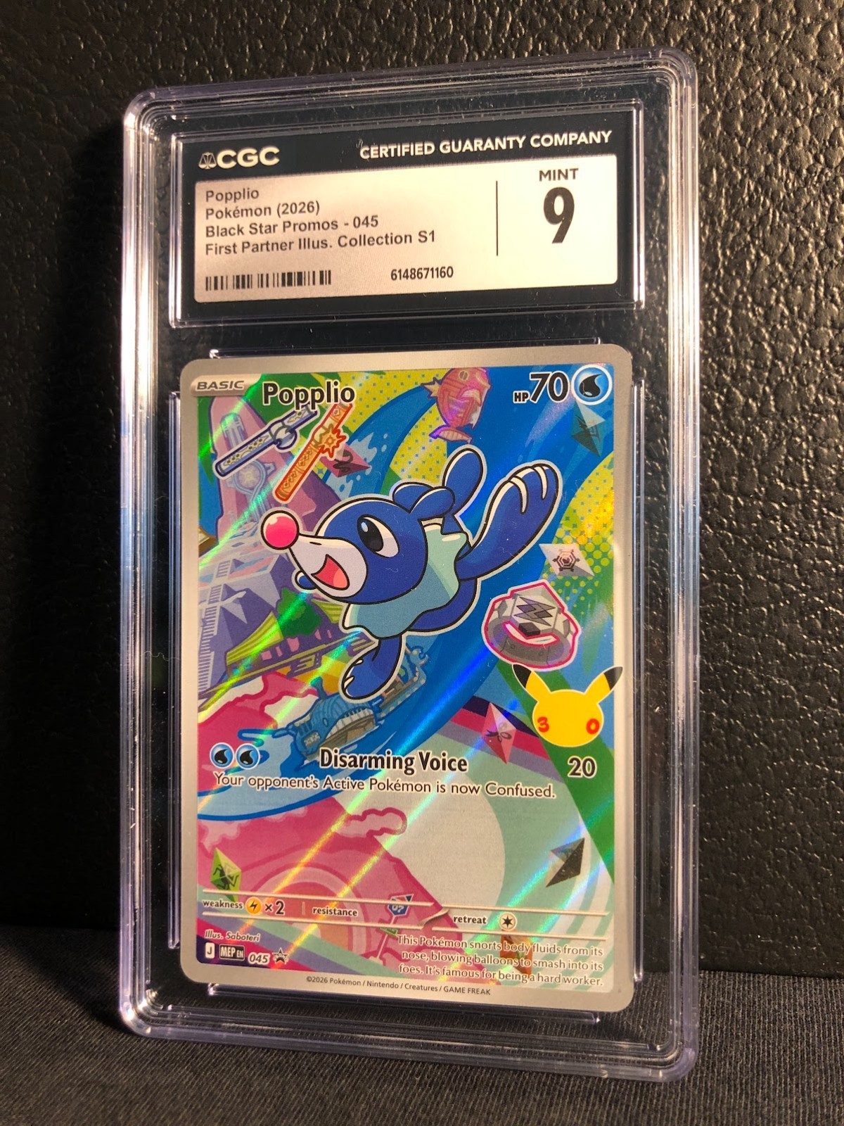 CGC MINT 9 Popplio - Promo 045 First Partner Illustration Collection Pokémon CGC MINT 9 Popplio - Promo 045 First Partner Illustration Collection Pokémon