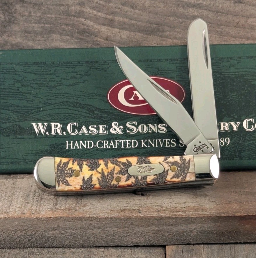 2005 Case XX Yellow Chestnut Maple Leaf Jigged Bone 2.5\