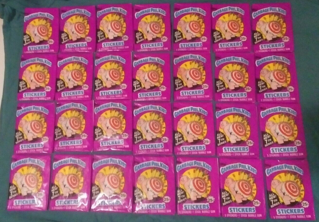 1987 TOPPS GARBAGE PAIL KIDS 7TH SERIES FACTORY WAX PACK LOT OF 28 PRISTINE