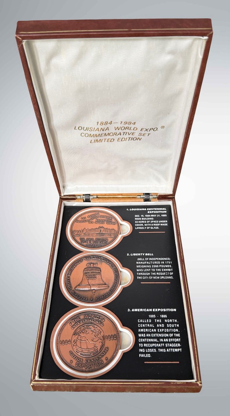 1984 Louisiana World Expo Centennial 3 Medal Set Matching #232 Limited Edition