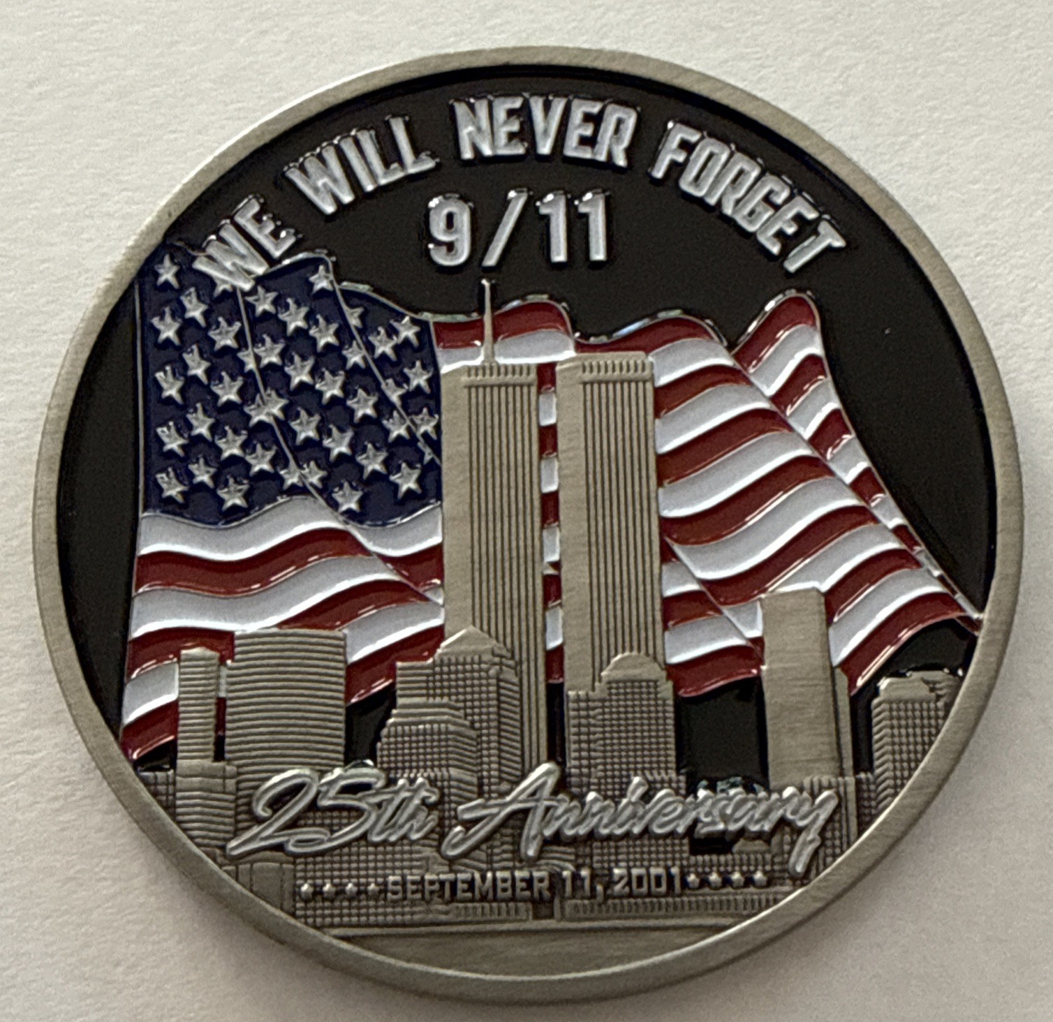 FBI 9/11 Twin Towers 25th Anniversary V2 Challenge Coin FBI 9/11 Twin Towers 25th Anniversary V2 Challenge Coin