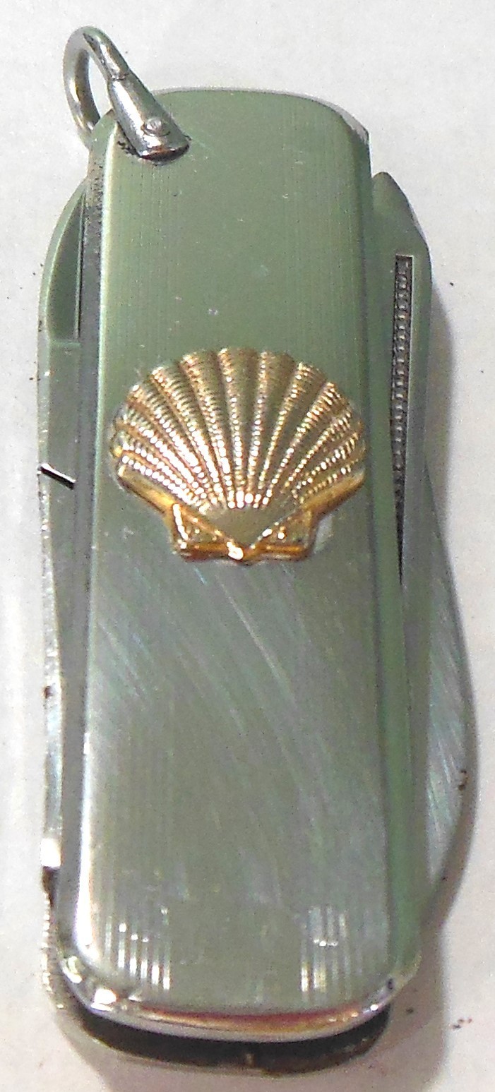 ⛽️ Employee service award pocket knife watch fob advertising SHELL Oil Co.