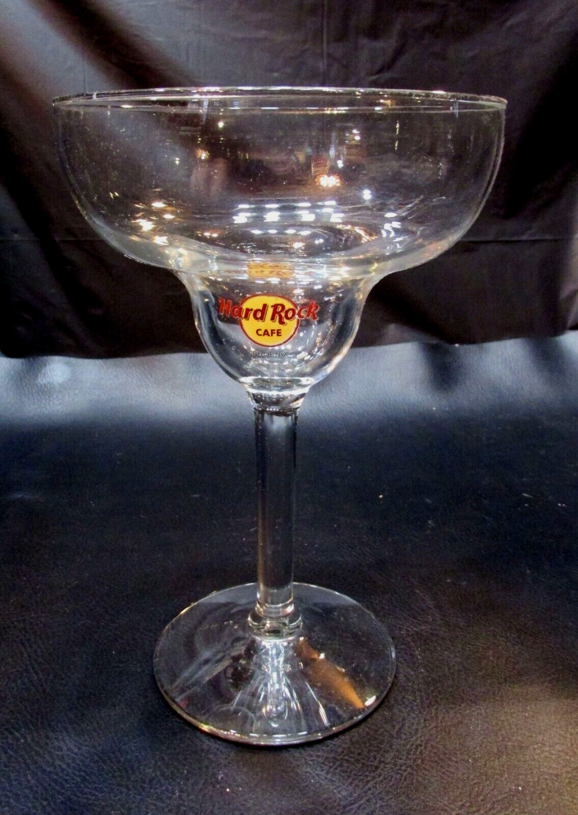 Vintage Late 1990's Hard Rock Cafe Phoenix 5x7 Stemmed Margarita Drink Glass Vintage Late 1990's Hard Rock Cafe Phoenix 5x7 Stemmed Margarita Drink Glass