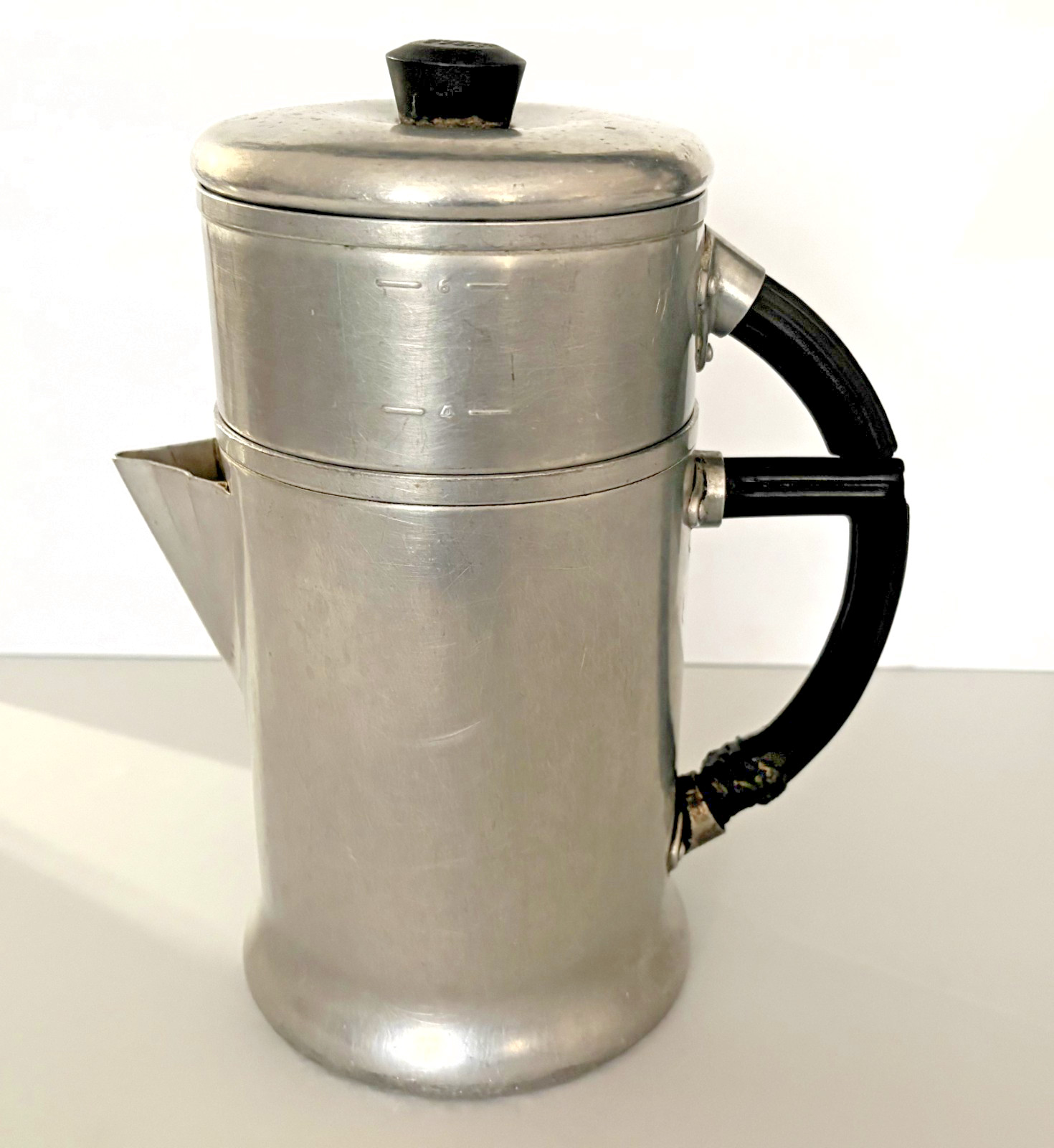 Vintage Wear-Ever Drip Coffee Pot No. 966 Art Deco Aluminum w Bakelite Handles Vintage Wear-Ever Drip Coffee Pot No. 966 Art Deco Aluminum w Bakelite Handles