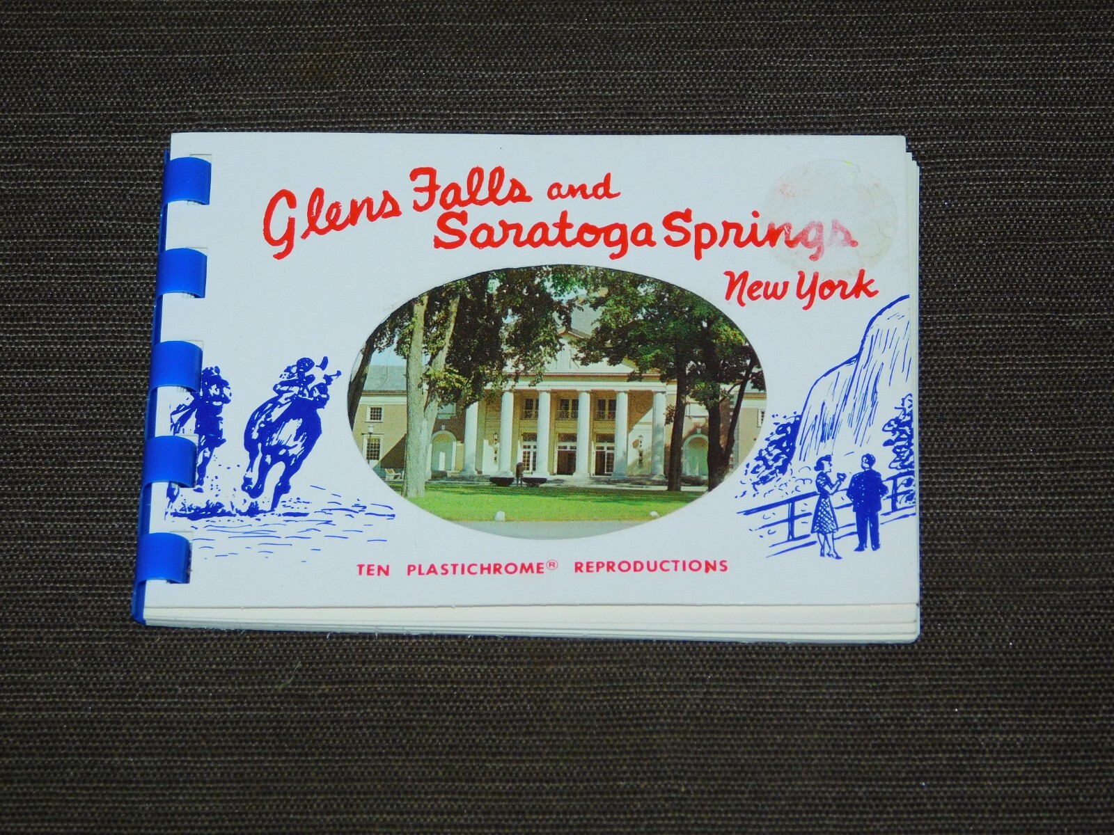 VINTAGE SOUVENIR GLENS FALLS & SARATOGA SPRINGS NY 10 MINI PHOTOS ALBUM