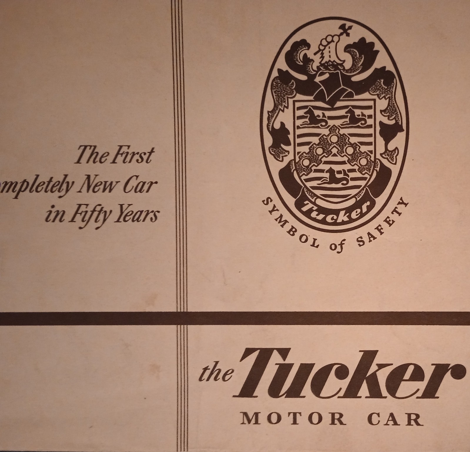 Vintage Tucker Motor Car Brochure – “The First Completely New Car in Fifty Years