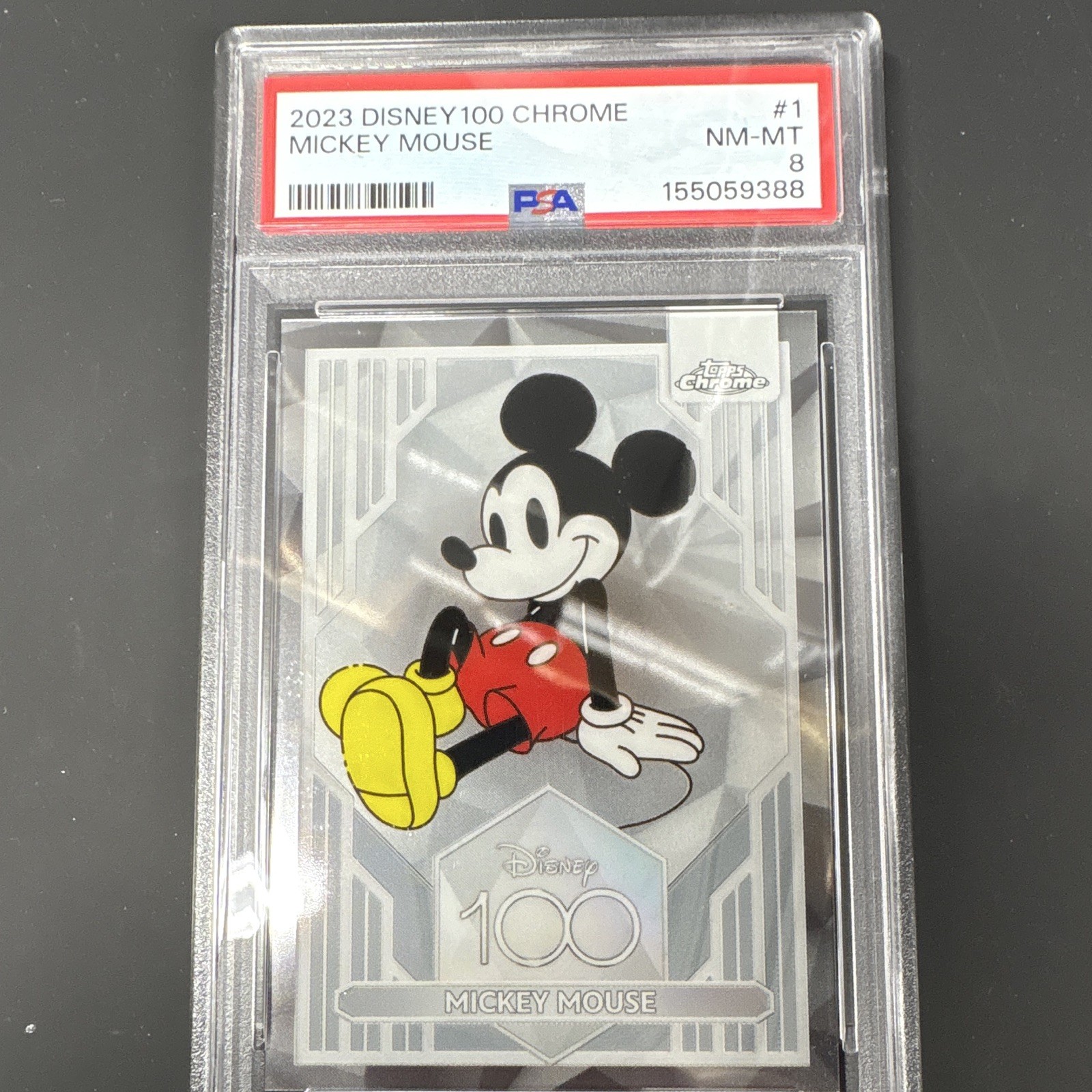 2023 Topps Chrome Disney 100 Mickey Mouse #1 PSA 8 2023 Topps Chrome Disney 100 Mickey Mouse #1 PSA 8