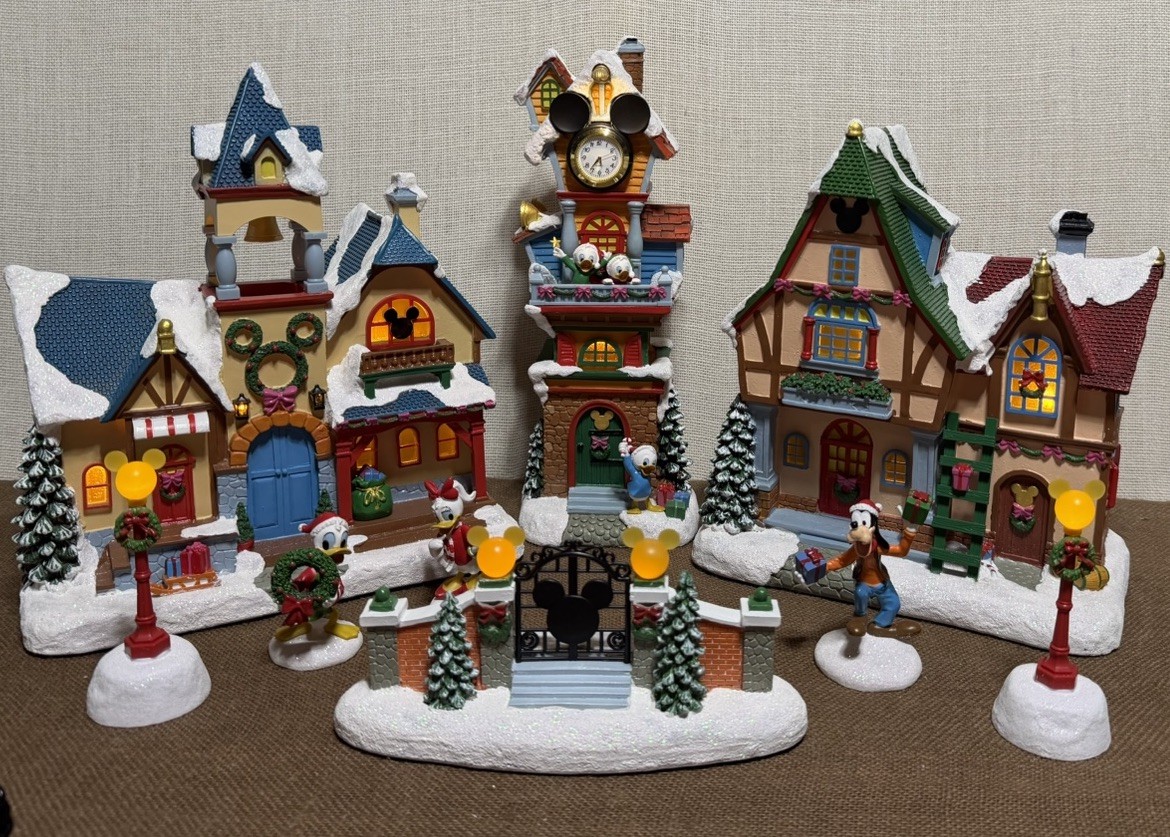 Disney Illuminated & Musical Holiday Village With Working Lights & Music &Clock Disney Illuminated & Musical Holiday Village With Working Lights & Music &Clock
