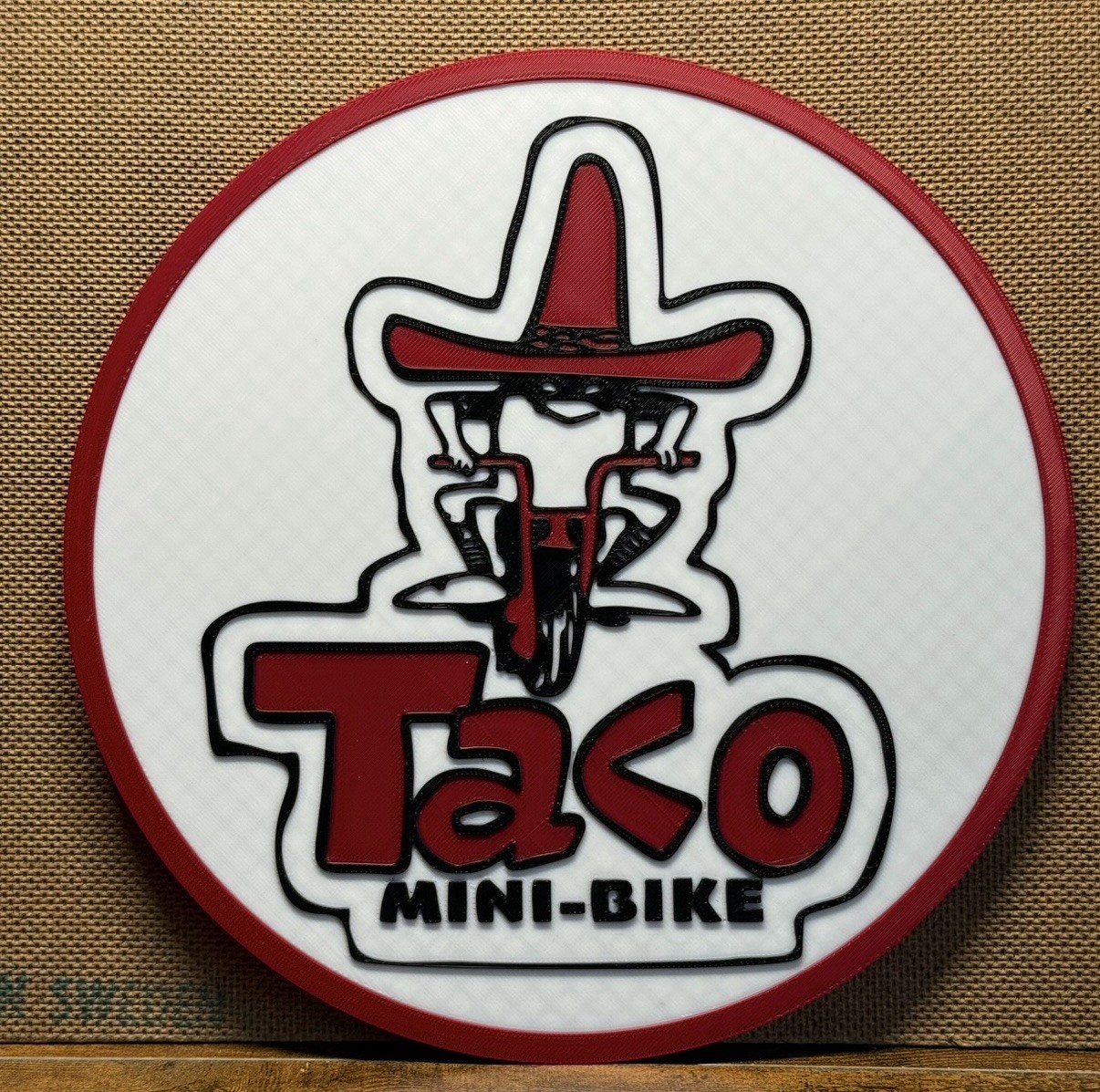 CUSTOM VINTAGE TACO MINI BIKE MINIBIKE MINI CYCLE 3D NUMBER PLATE PLAQUE SIGN CUSTOM VINTAGE TACO MINI BIKE MINIBIKE MINI CYCLE 3D NUMBER PLATE PLAQUE SIGN