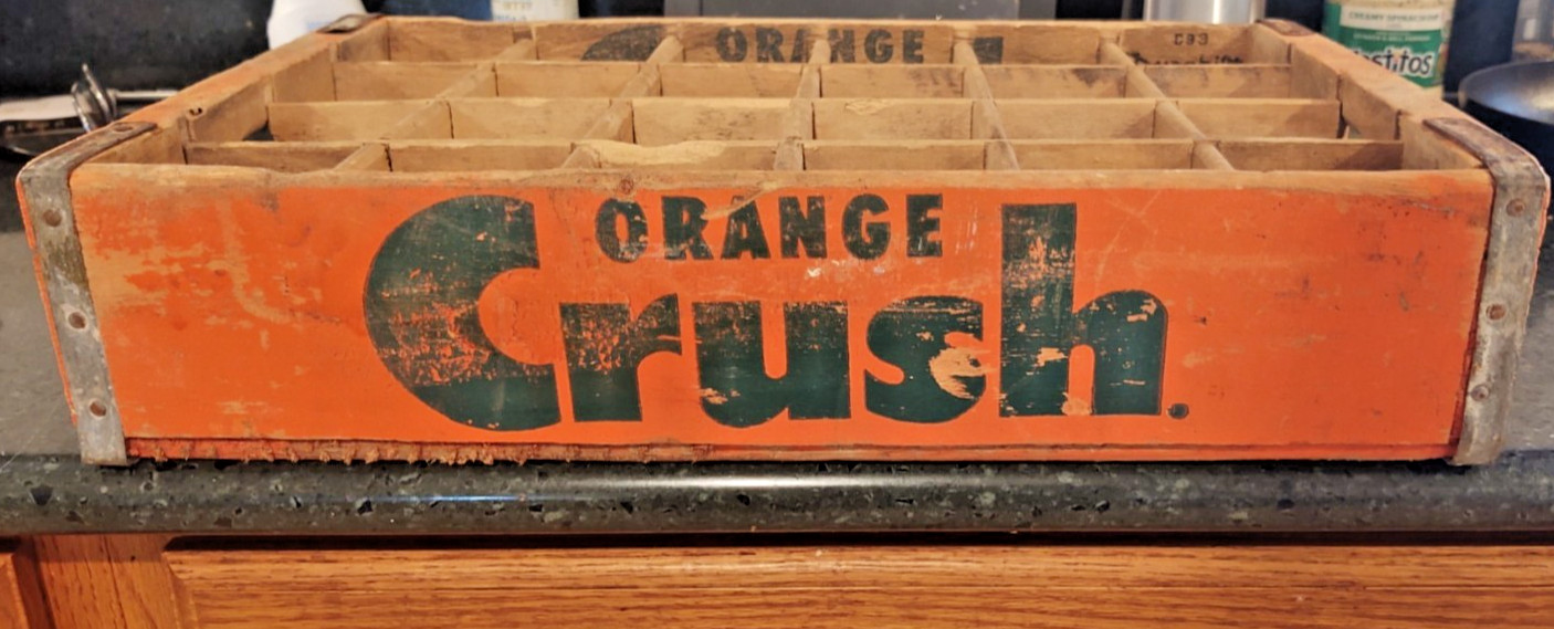 Antique Duluth, MN Orange Crush 24 Soda Durabilt Wood Crate Advertising Box
