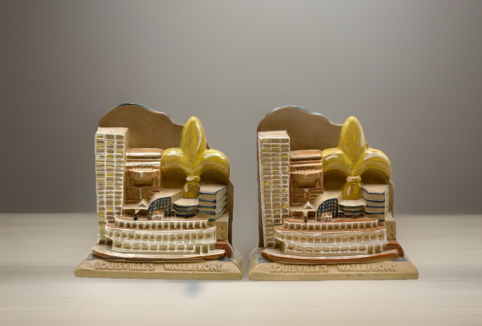Vintage Louisville Stoneware Louisville Waterfront Bookends Fleur De Lis Rare Vintage Louisville Stoneware Louisville Waterfront Bookends Fleur De Lis Rare
