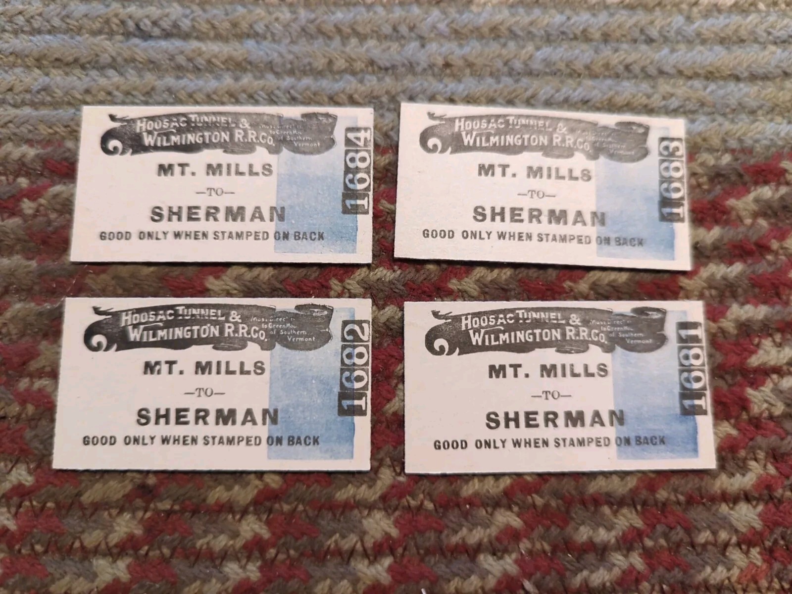 4 Antique 1920s Mt. Mills To Sherman Railroad NOS Estate Hoosac Tunnel 4 Antique 1920s Mt. Mills To Sherman Railroad NOS Estate Hoosac Tunnel
