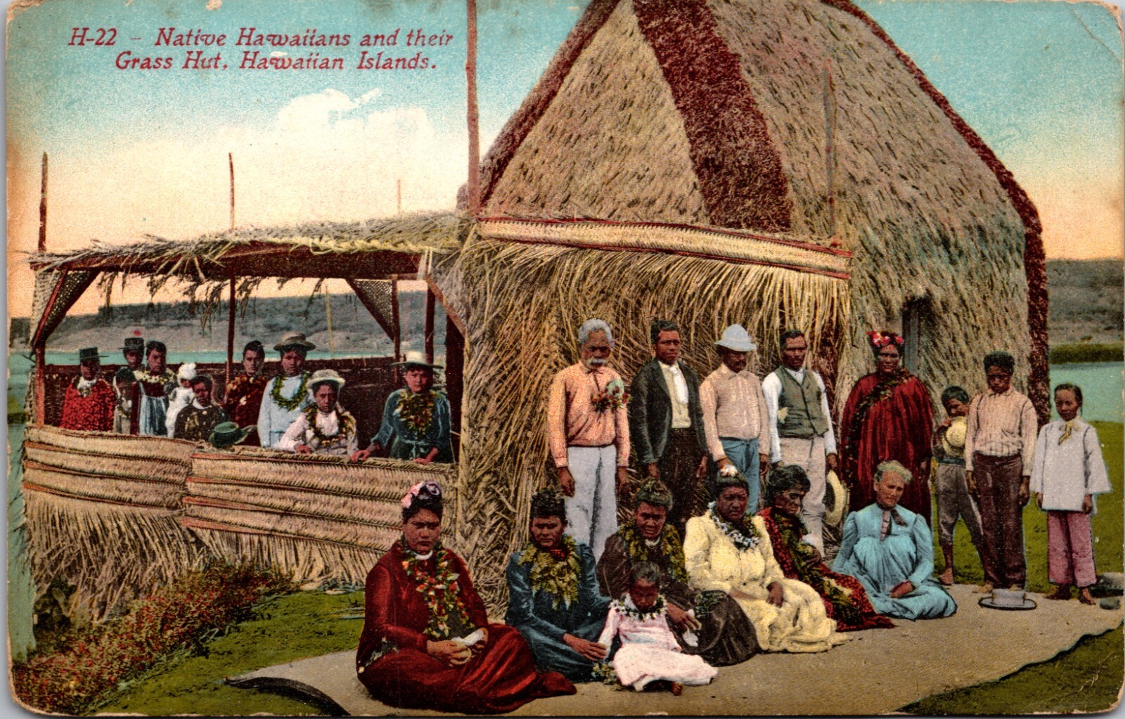 Vintage Postcard Native Hawaiians & Their Grass Hut Hawaiian Islands EH Mitchell Vintage Postcard Native Hawaiians & Their Grass Hut Hawaiian Islands EH Mitchell