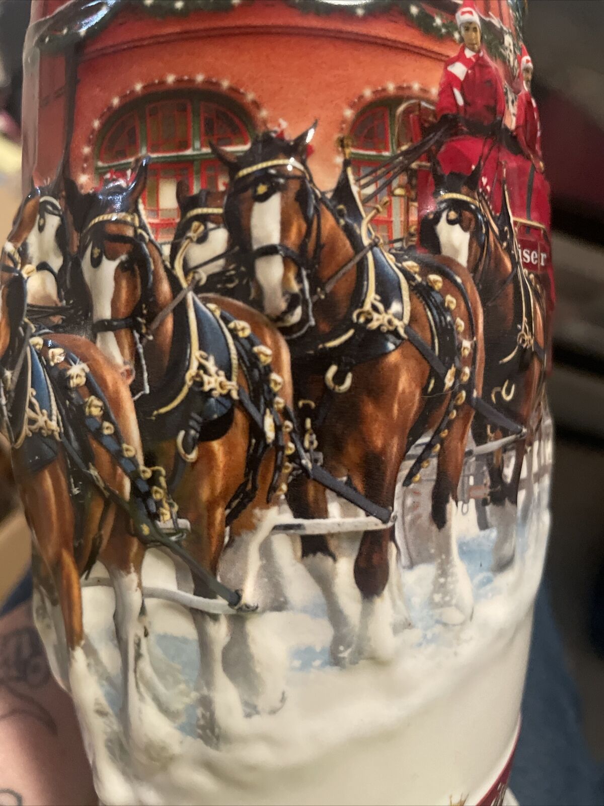2006 Budweiser Holiday Beer Stein “Sunset at the Stables” Clydesdales C5670 Mug