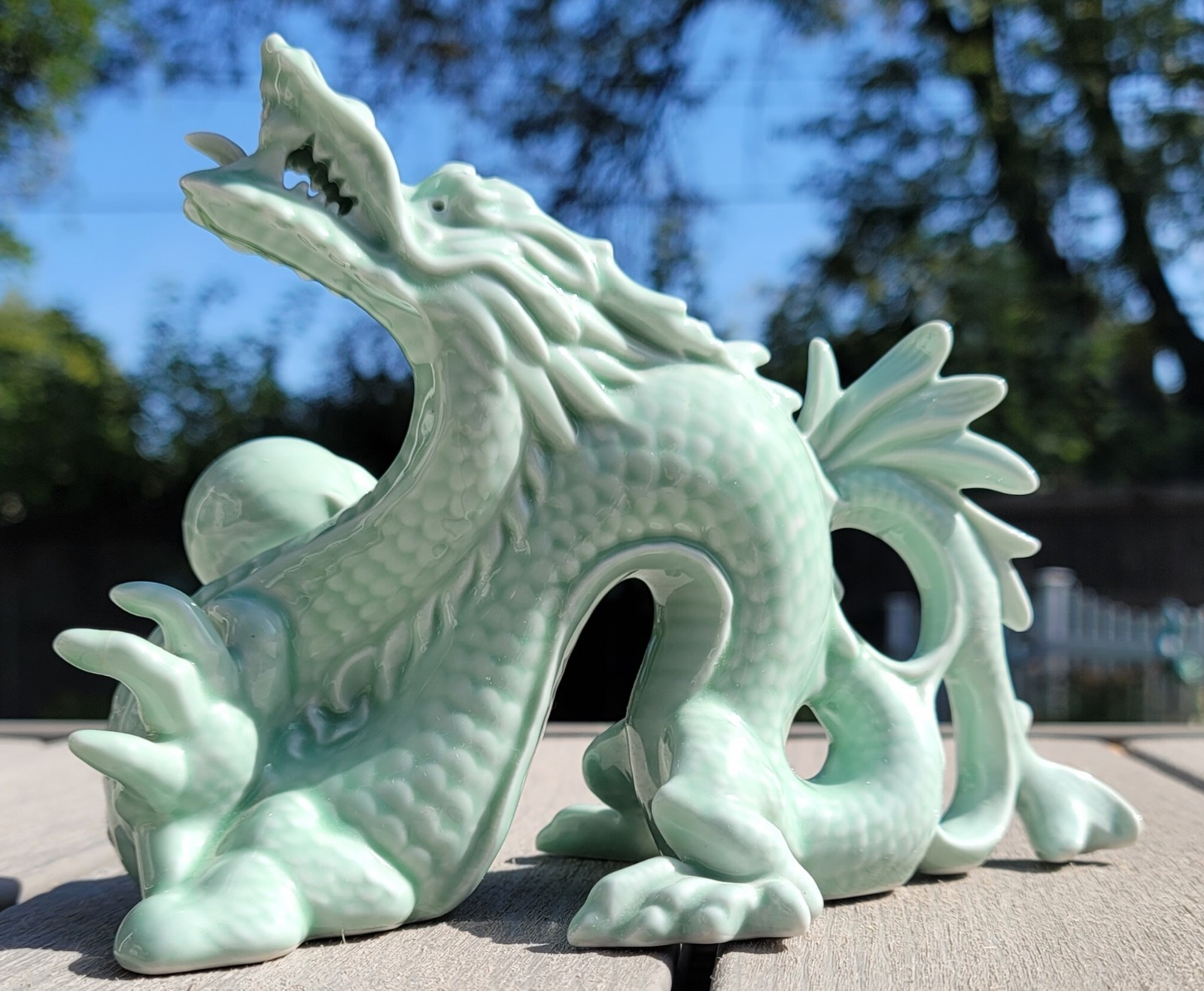 Vintage MCM Porcelain Celadon Andrea by Sadek Dragon Figurine – Chinoiserie Vintage MCM Porcelain Celadon Andrea by Sadek Dragon Figurine – Chinoiserie