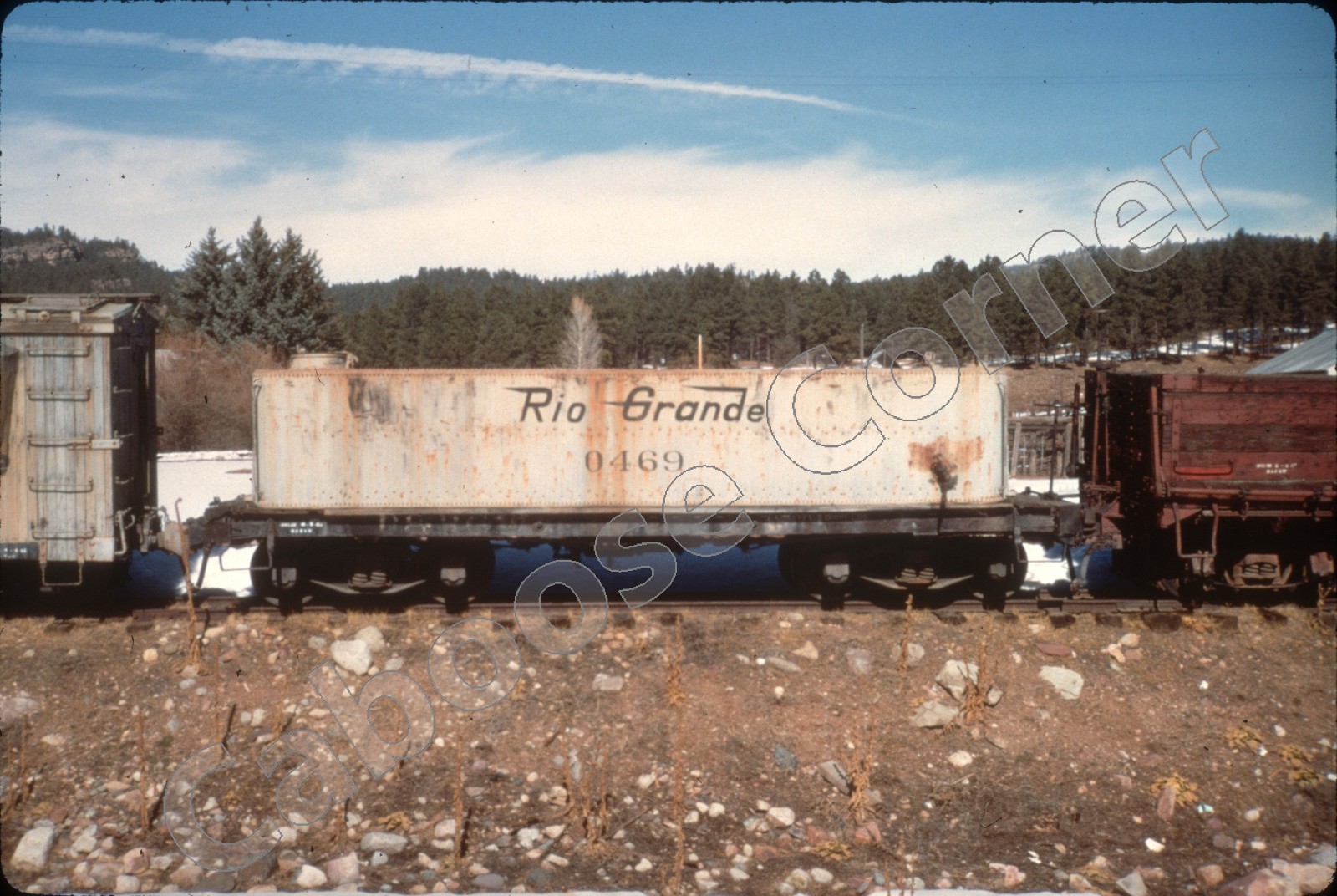 D&RGW Water Car #0469 (ex-Uintah) at Rockwood 2-13-71 35mm Slide Chione (5241)