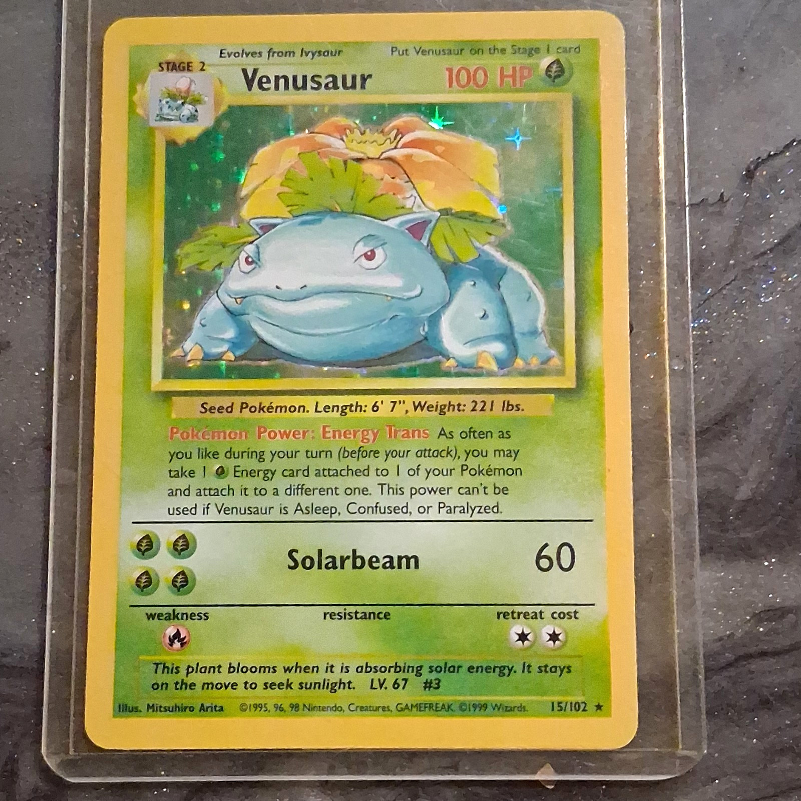 Pokemon 1999 Base Set 2 Venusaur Holo Rare #15/102 Trading Card Pokemon 1999 Base Set 2 Venusaur Holo Rare #15/102 Trading Card