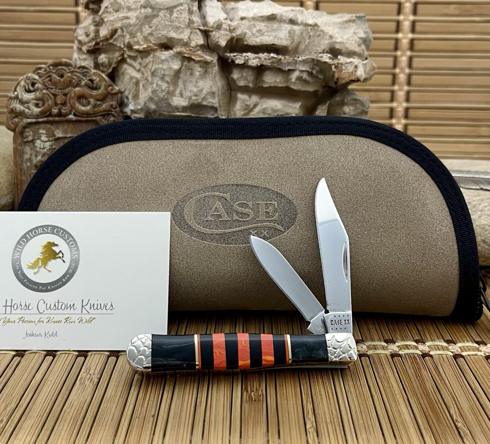 Case XX Wild Horse Custom Black Jet & Orange Spiny Halloween Swell Jack Knife #1 Case XX Wild Horse Custom Black Jet & Orange Spiny Halloween Swell Jack Knife #1