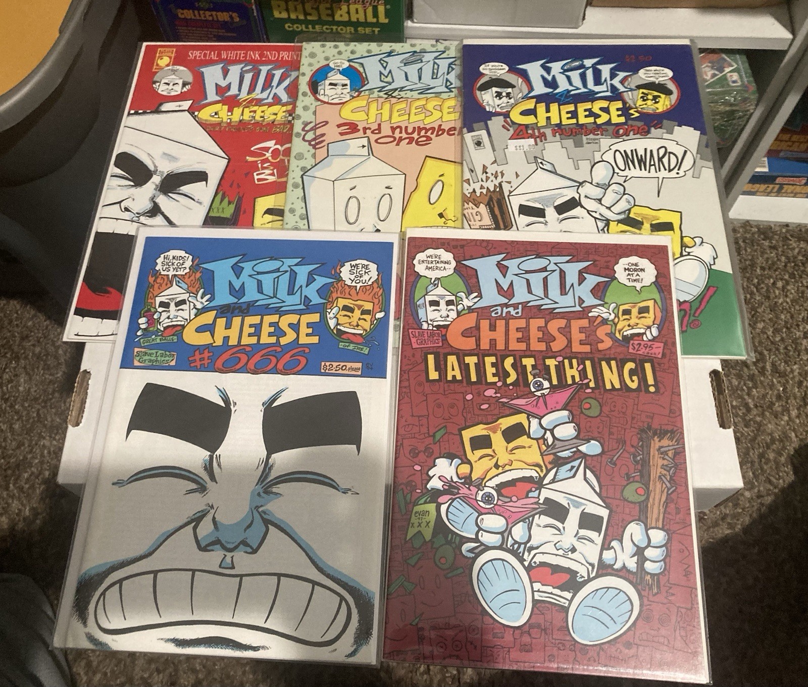 Milk and Cheese #1 2nd Print, 3, 4, 6, 7 1st Prints Slave Labor Evan Dorkin Milk and Cheese #1 2nd Print, 3, 4, 6, 7 1st Prints Slave Labor Evan Dorkin