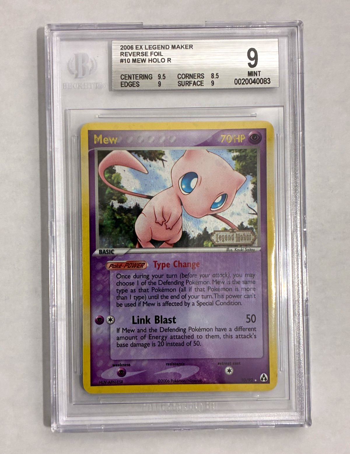 Mew EX Legend Maker Reverse Holo Rare 10/92 English 2006 70HP Pokemon TCG Pop 19 Mew EX Legend Maker Reverse Holo Rare 10/92 English 2006 70HP Pokemon TCG Pop 19