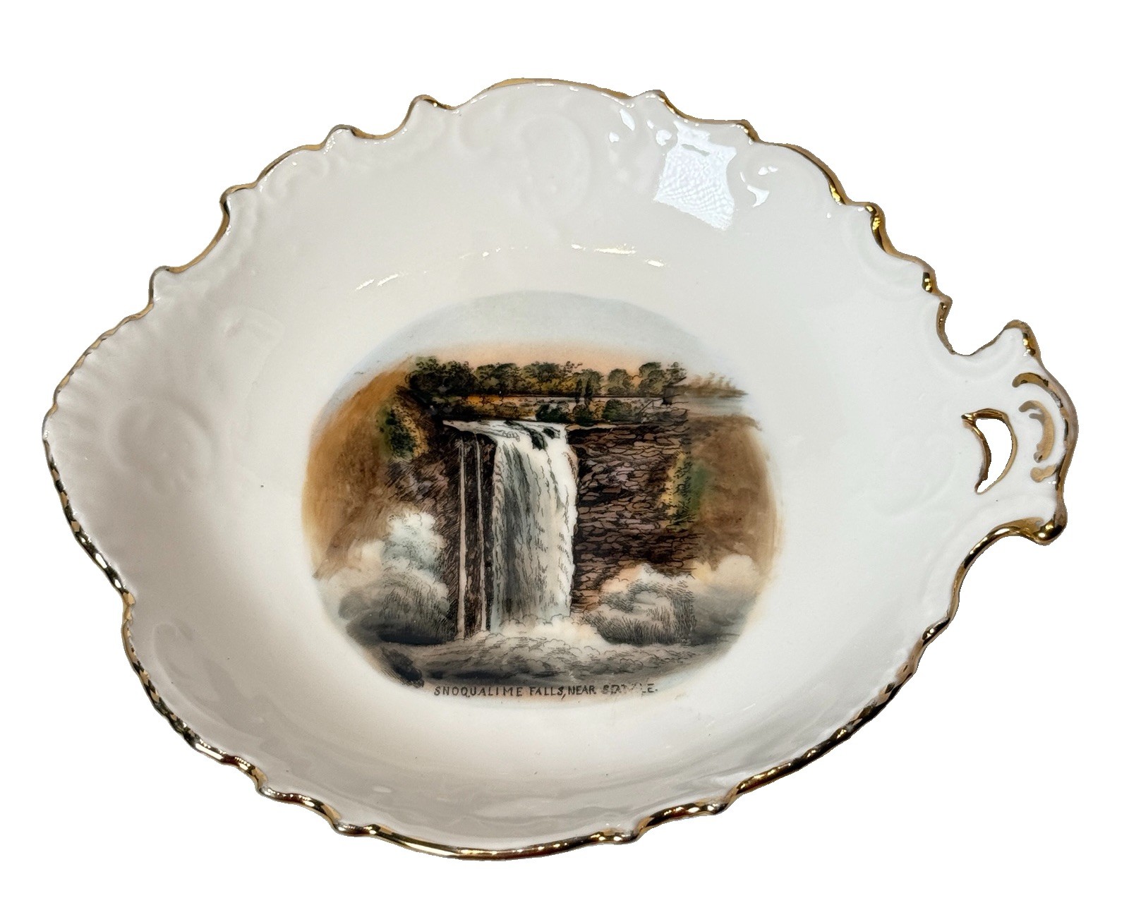 SEATTLE WA WASHINGTON Antique SNOQUALIME FALLS Souvenir TRINKET DISH BOWL SEATTLE WA WASHINGTON Antique SNOQUALIME FALLS Souvenir TRINKET DISH BOWL