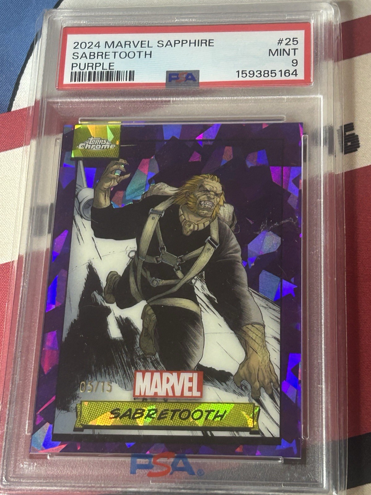 Sabretooth - 2024 Topps Chrome Marvel Sapphire Edition #25 Purple /15 Sabretooth - 2024 Topps Chrome Marvel Sapphire Edition #25 Purple /15