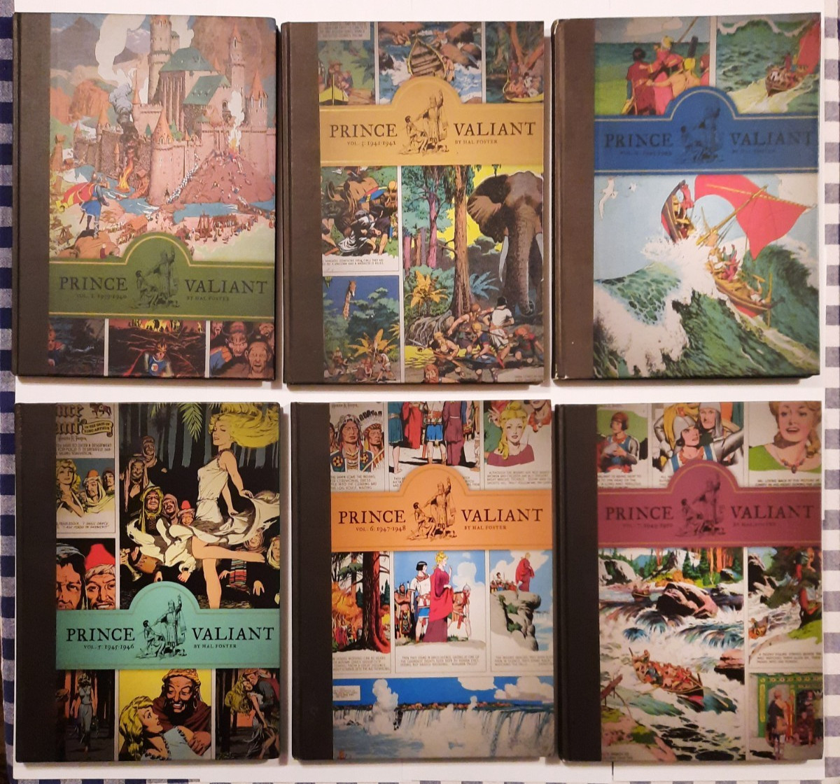 FANTAGRAPHICS PRINCE VALIANT LOT OF 6 VOL 2 3 4 5 6 7 HAL FOSTER HARDBACK BOOKS