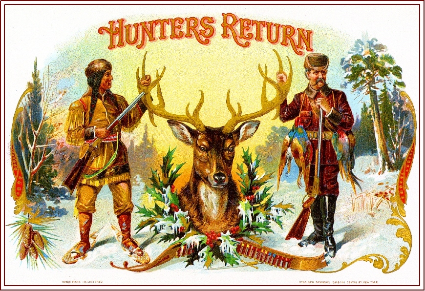 1899 Hunters Return Stag Deer Smoke Vintage Cigar Tobacco Box Crate Label Print 1899 Hunters Return Stag Deer Smoke Vintage Cigar Tobacco Box Crate Label Print