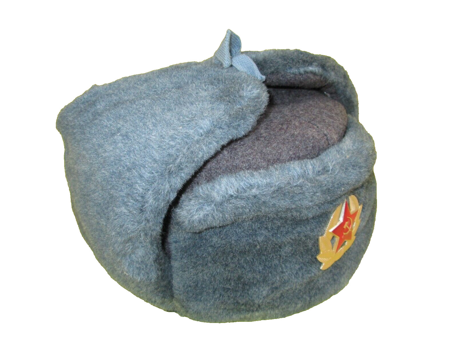 Original 1970s-80s Ushanka Army Winter Hat+Insignia/Never Worn/USSR-Russia