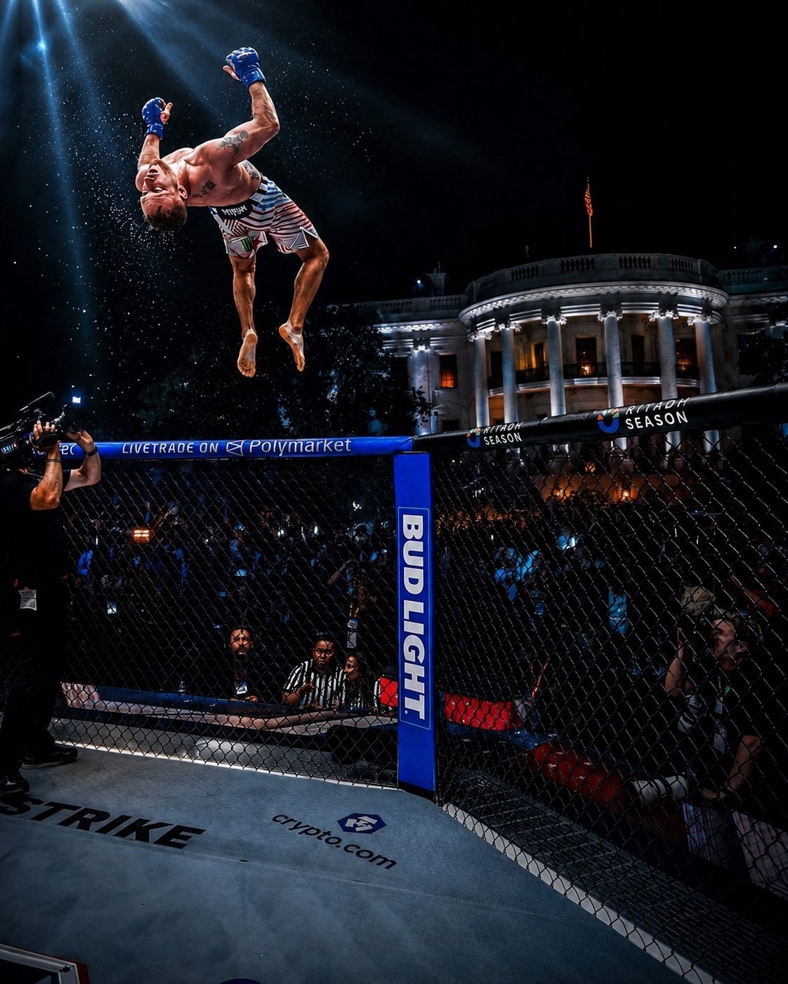 WHITE HOUSE UFC FREEDOM 250 Justin Gaethje ARENA FIGHTING CAGE 2026 8X10 PHOTO WHITE HOUSE UFC FREEDOM 250 Justin Gaethje ARENA FIGHTING CAGE 2026 8X10 PHOTO