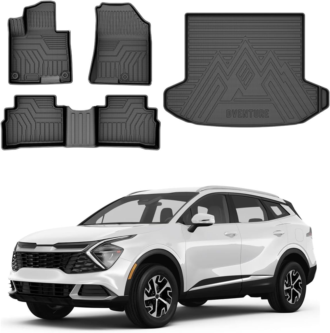 Floor Mats Cargo Liner for 2023-2025 Kia Sportage Gas Model Only All Weather 3D Floor Mats Cargo Liner for 2023-2025 Kia Sportage Gas Model Only All Weather 3D